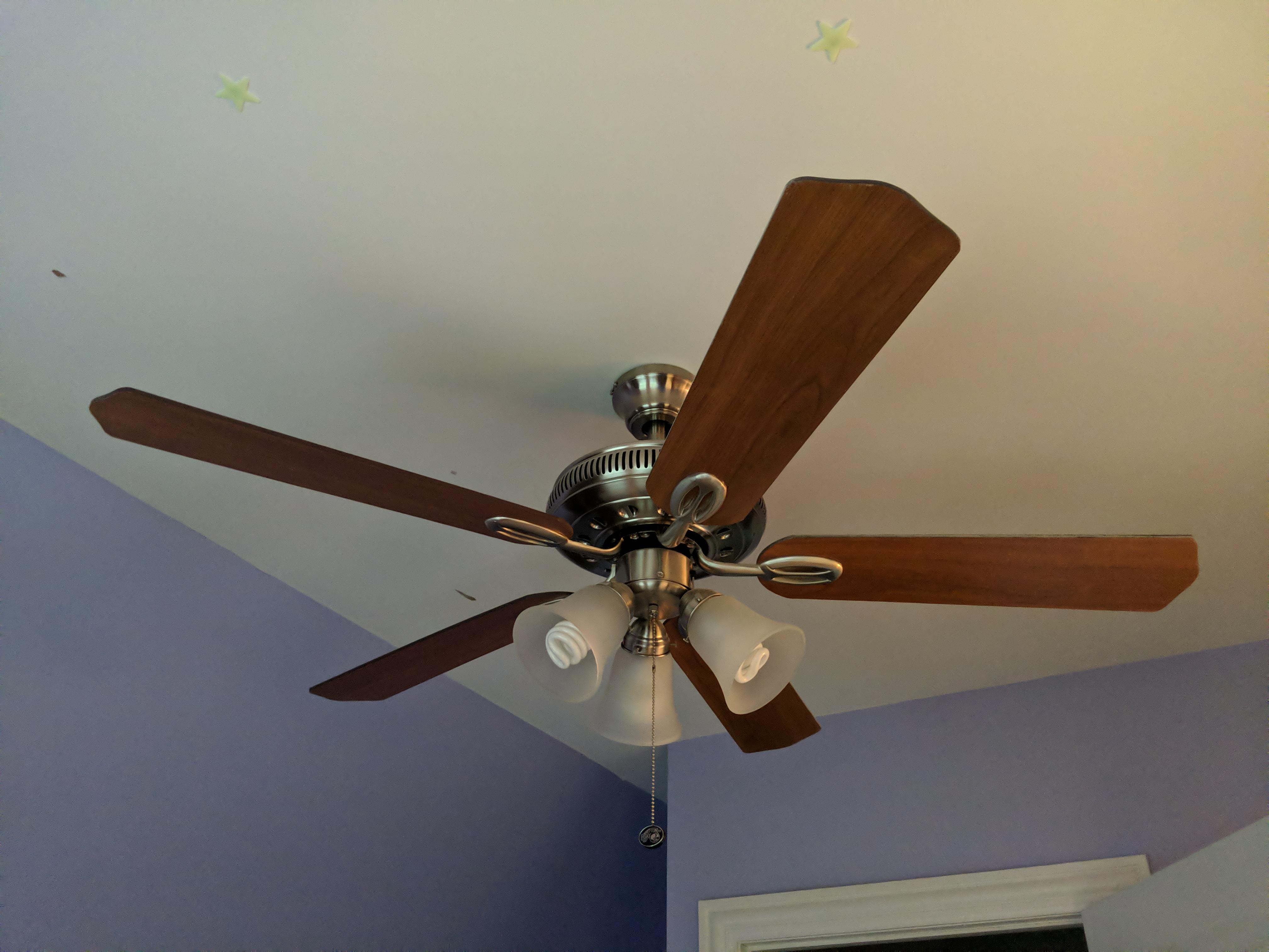 Ceiling fan blades can't be turned off/slowed down when the light