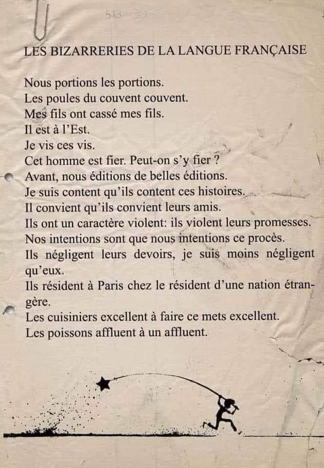 Les bizarreries de la langue française French