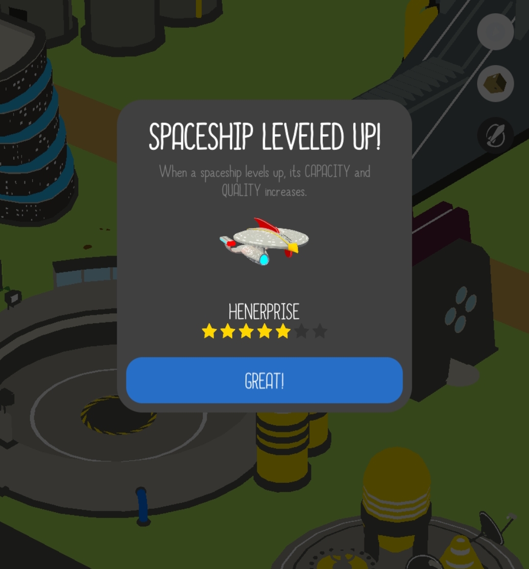 Henerprise Ship upgraded to level 5!! Getting there.🚀 r/EggsInc