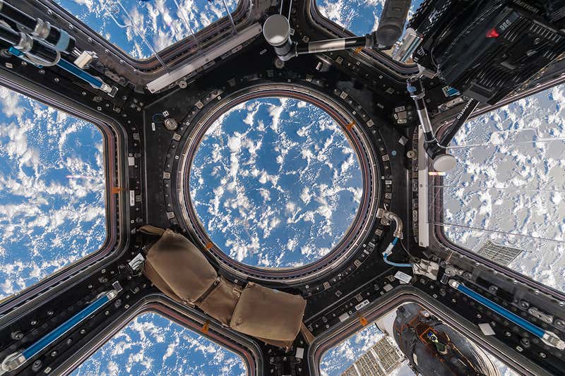 This spectacular image from inside the International Space Station's