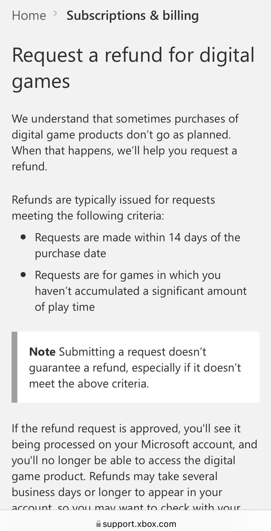 PSA For everyone upset they wasted money, here is Xbox policy for