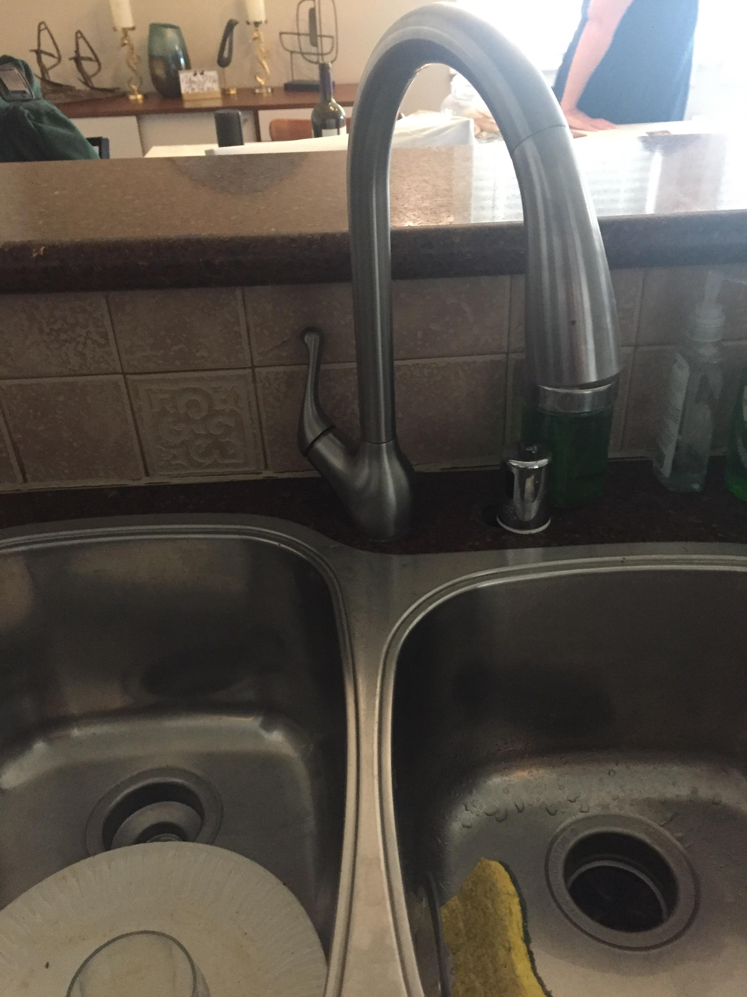 At this hotel the handle hits the wall before the faucet moves all the