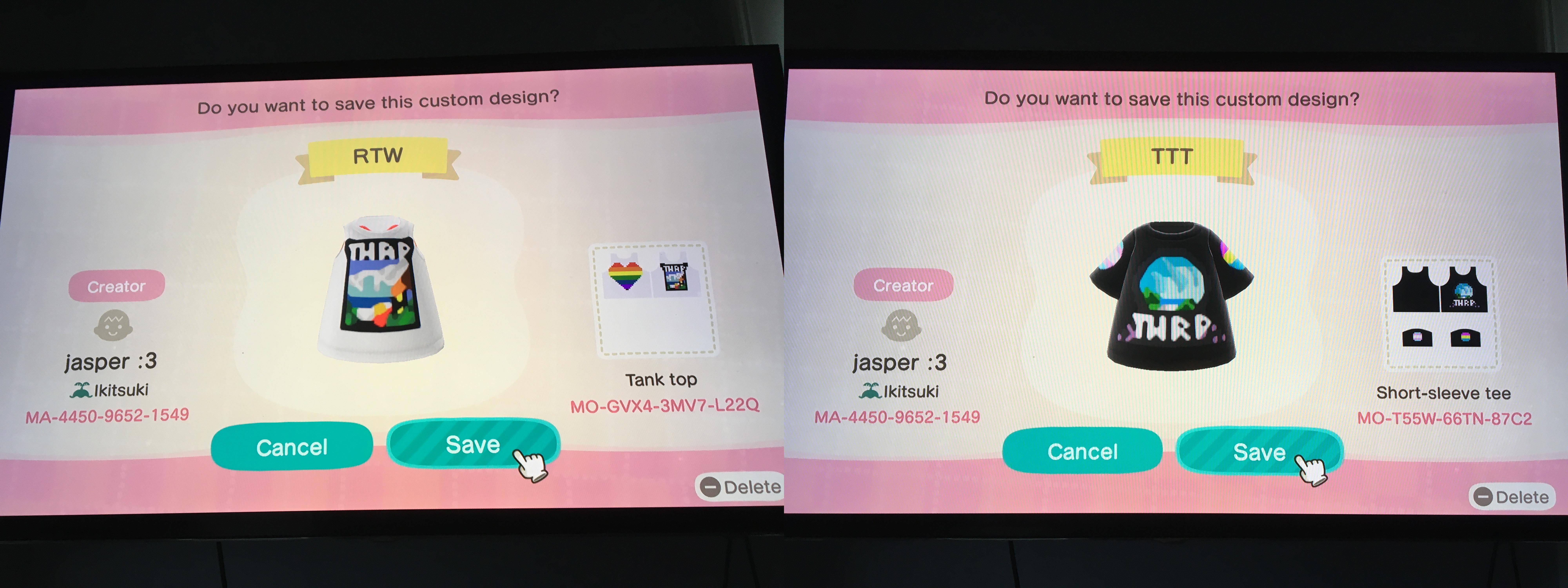 Made some TWRP shirts in Animal Crossing New Horizons for yall ) (with