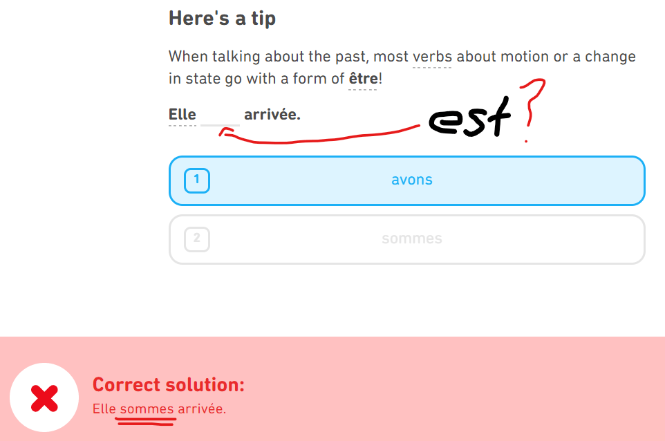 Duolingo, please fix your quick tips. (French) r/duolingo