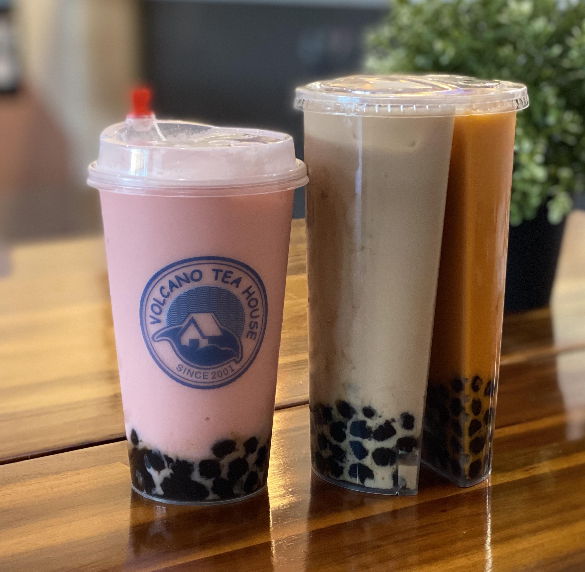 Boba with Friends! Strawberry Milk Tea and Half Thai Tea w/Boba Half