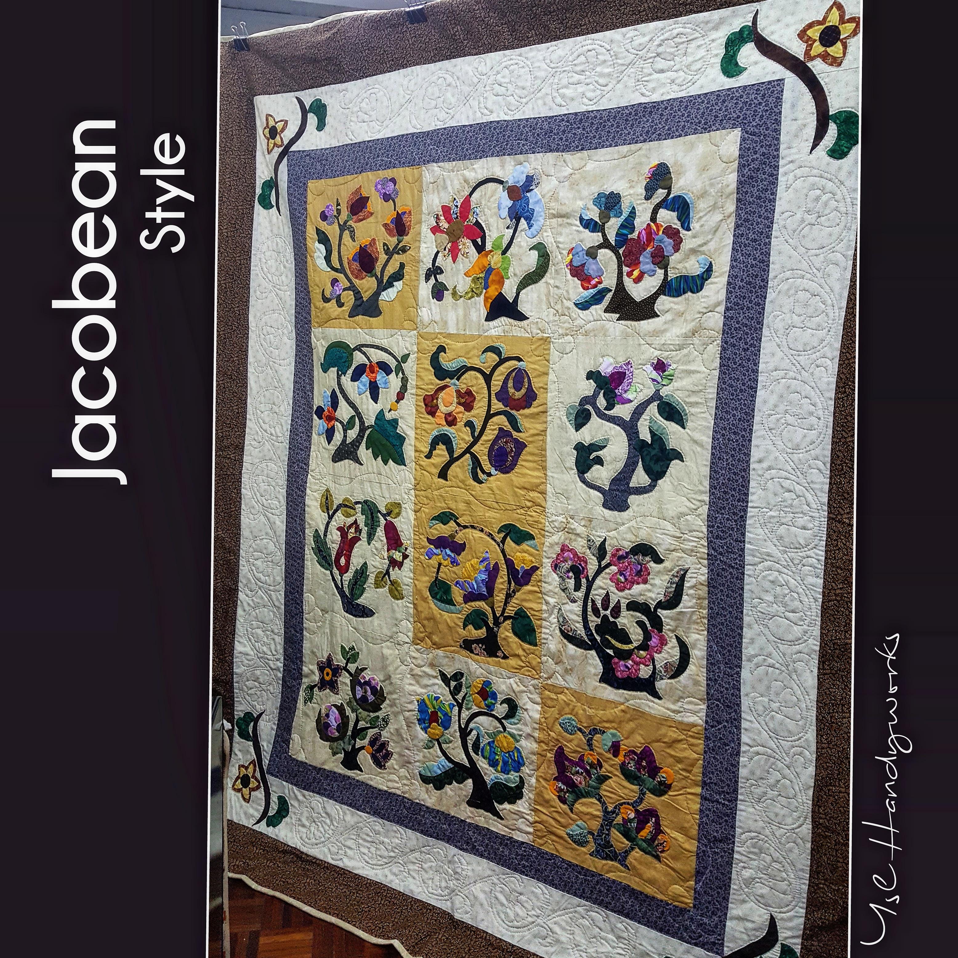 The jacobean quilt. A project that completed in years.😆😅 r/quilting