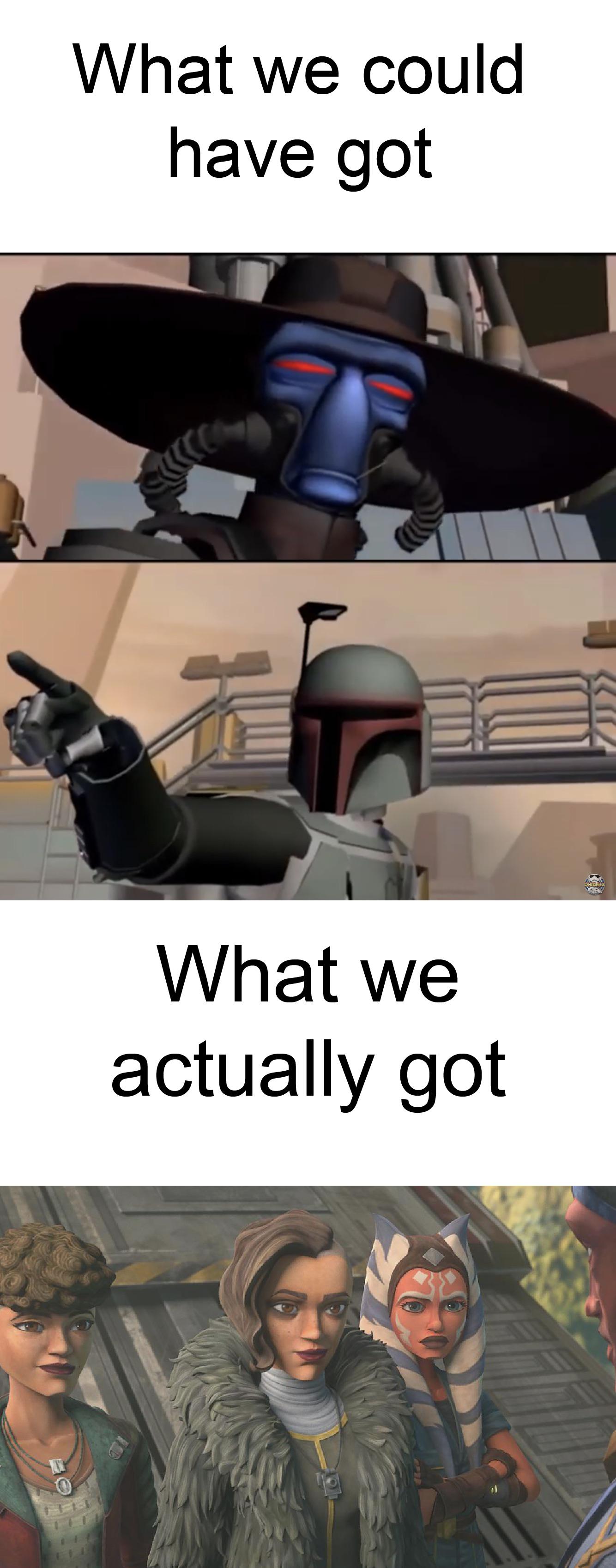 We could have gotten Cad Bane vs Boba Fett instead we were give 4
