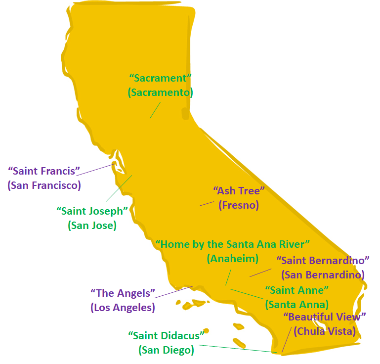 English Translations of California's Biggest nonEnglish Named Cities