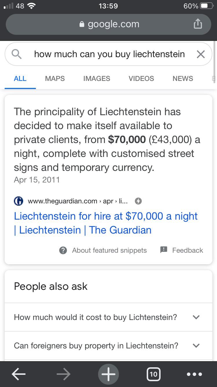 Did you know, you can literally rent the country of Liechtenstein for