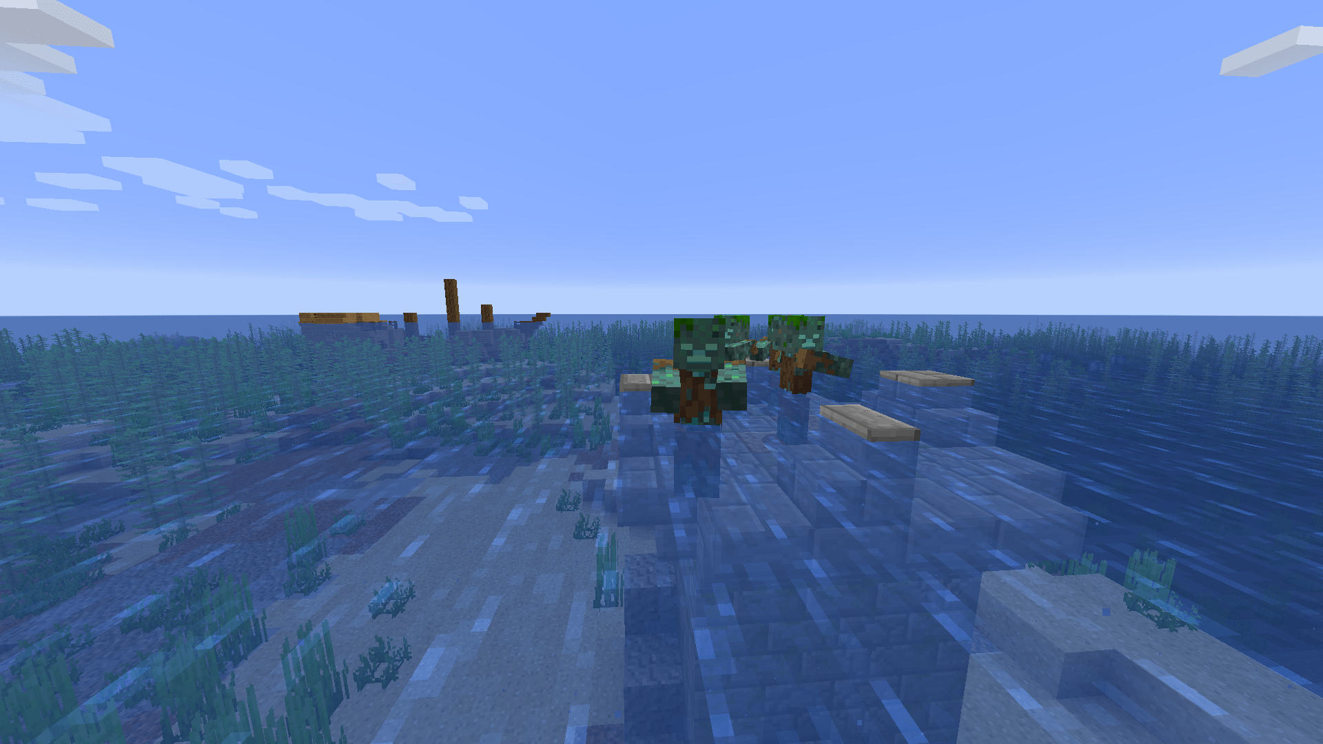 Drowned generate with ocean ruins! Snapshot 18w16a! r/Minecraft