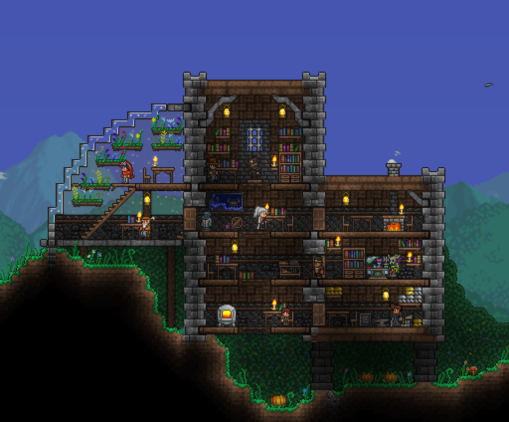 MiniCastle with a Greenhouse r/Terraria