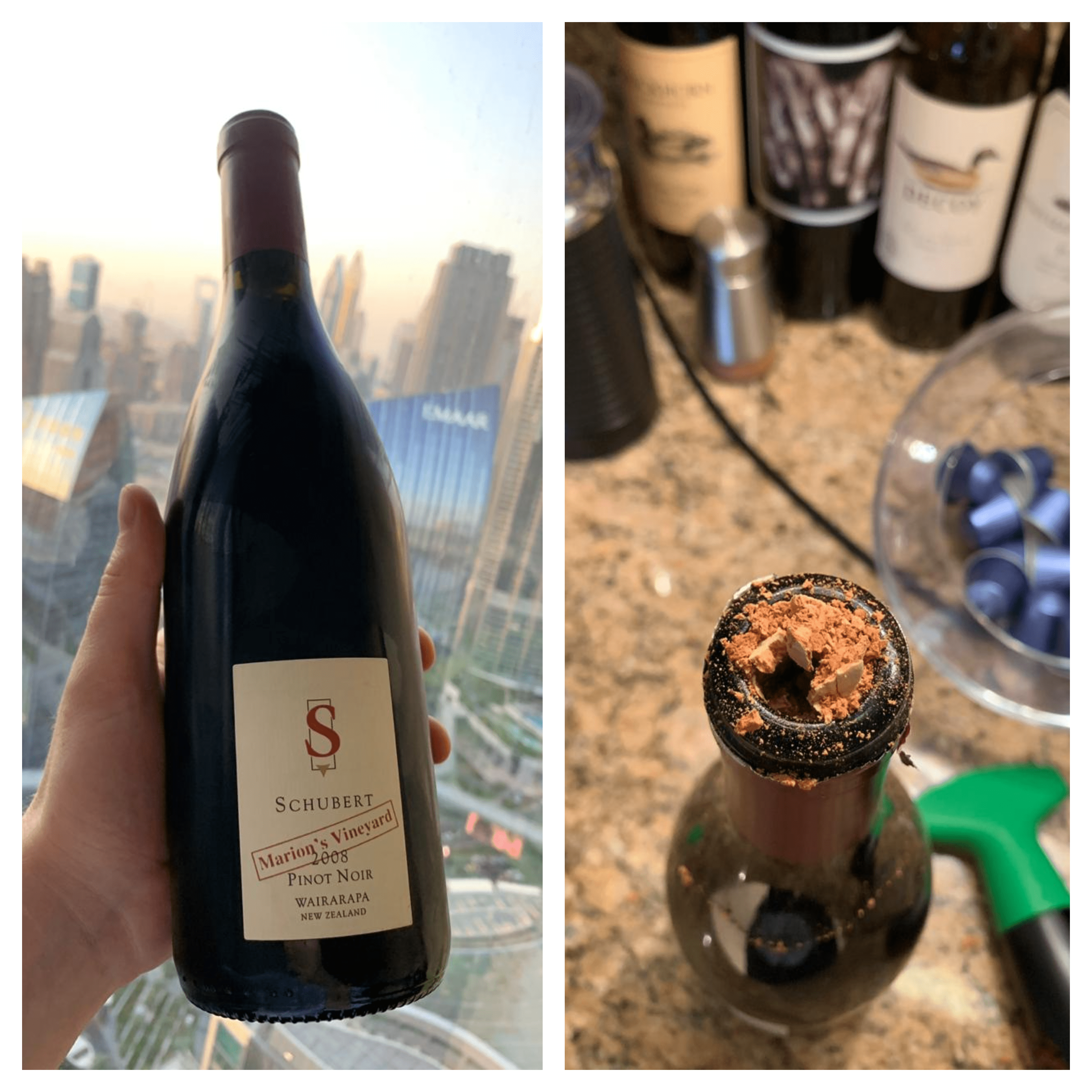 Upset that the cork broke on this one, couldn't even drill down the