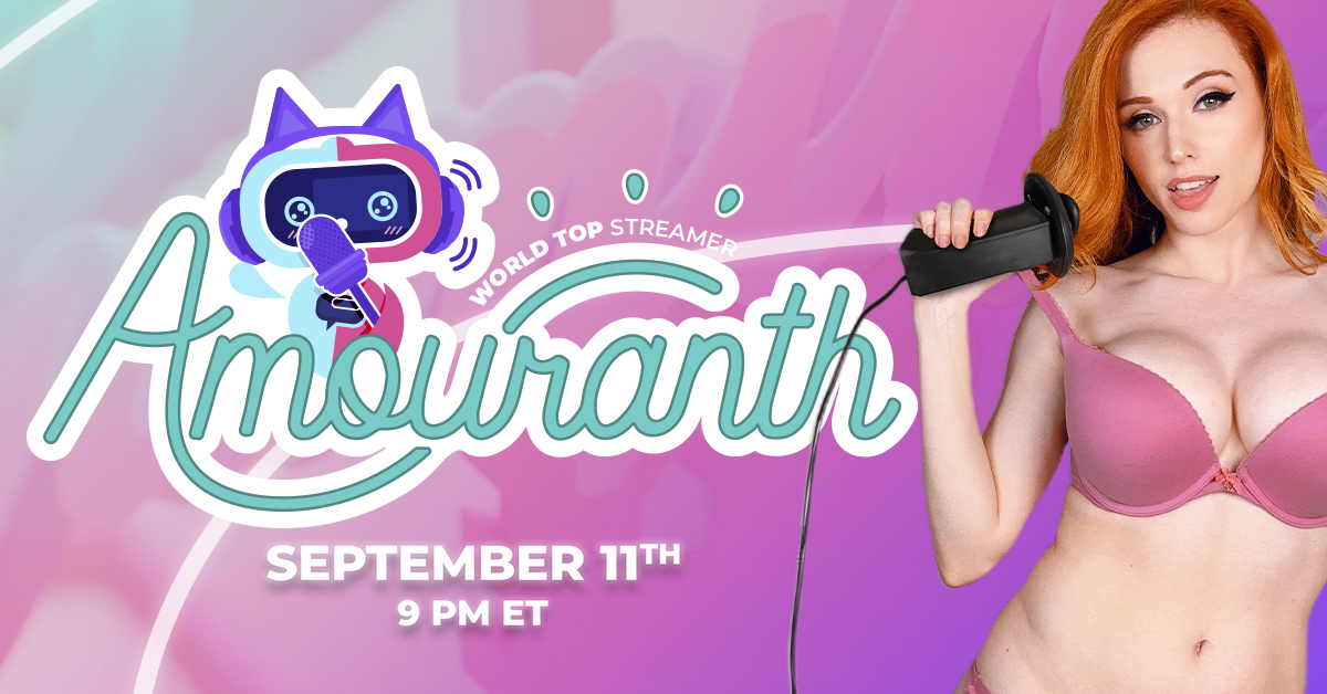 Join Amouranth, TONIGHT at 9 pm EST (6 pm PST) on Jerkmate : Amouranth