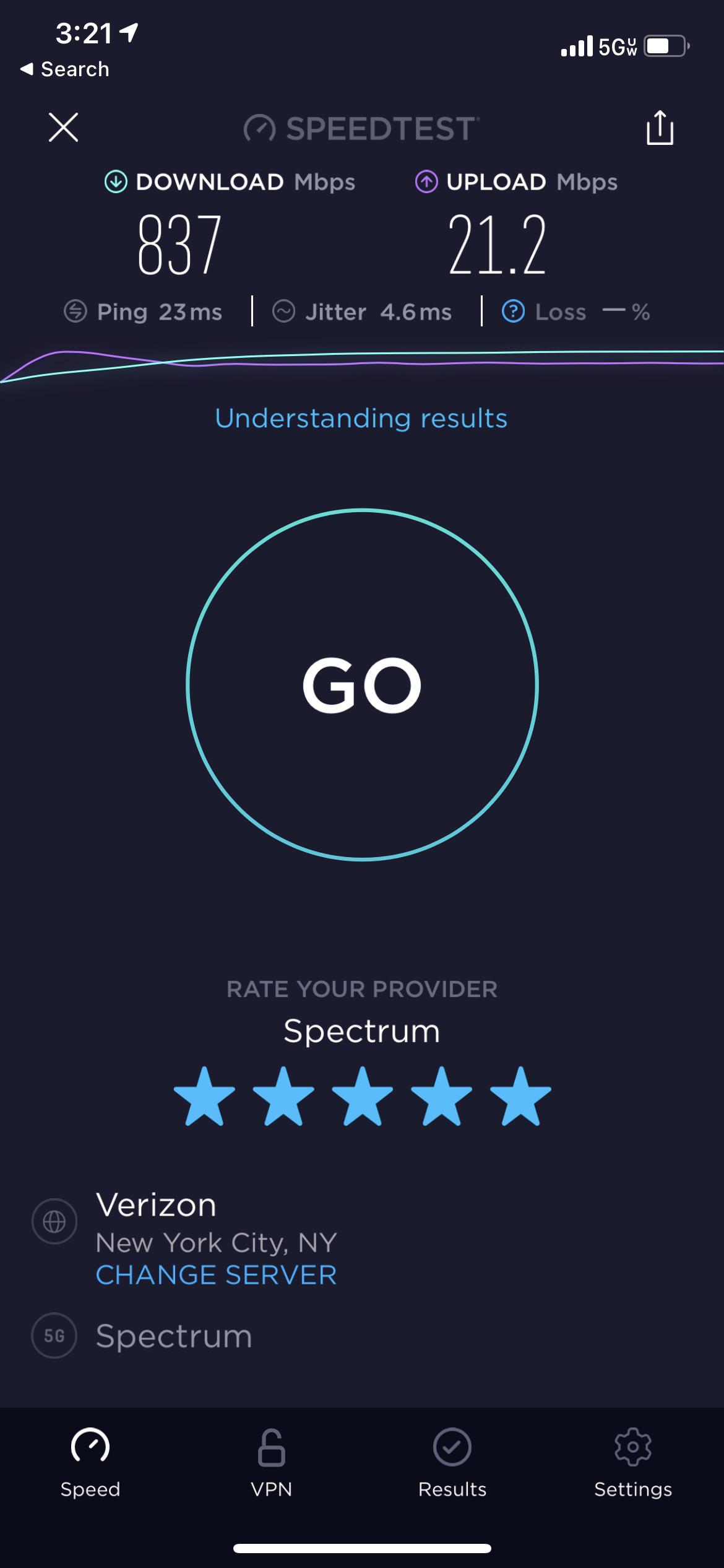 5G Ultrawideband on Spectrum Mobile. iPhone 12 Pro, Brooklyn NY