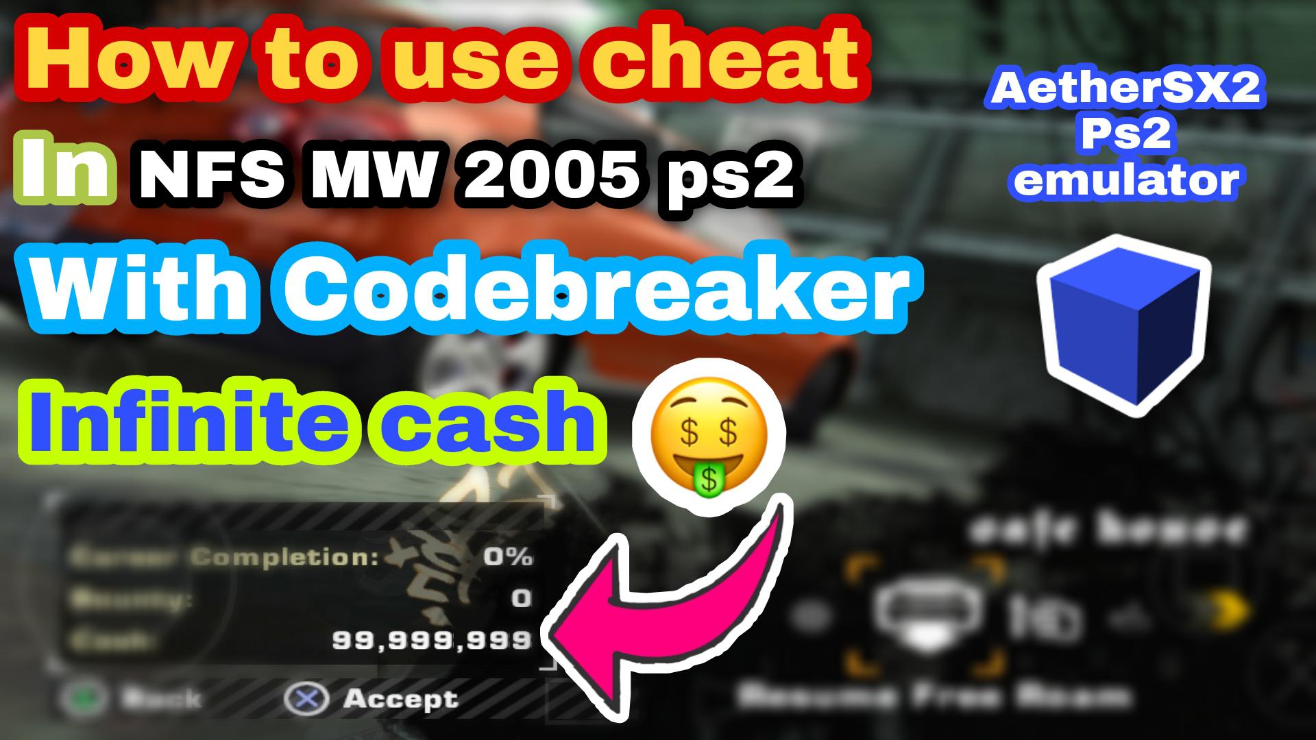 how to cheat in Need for speed most wanted with codebreaker, ps2