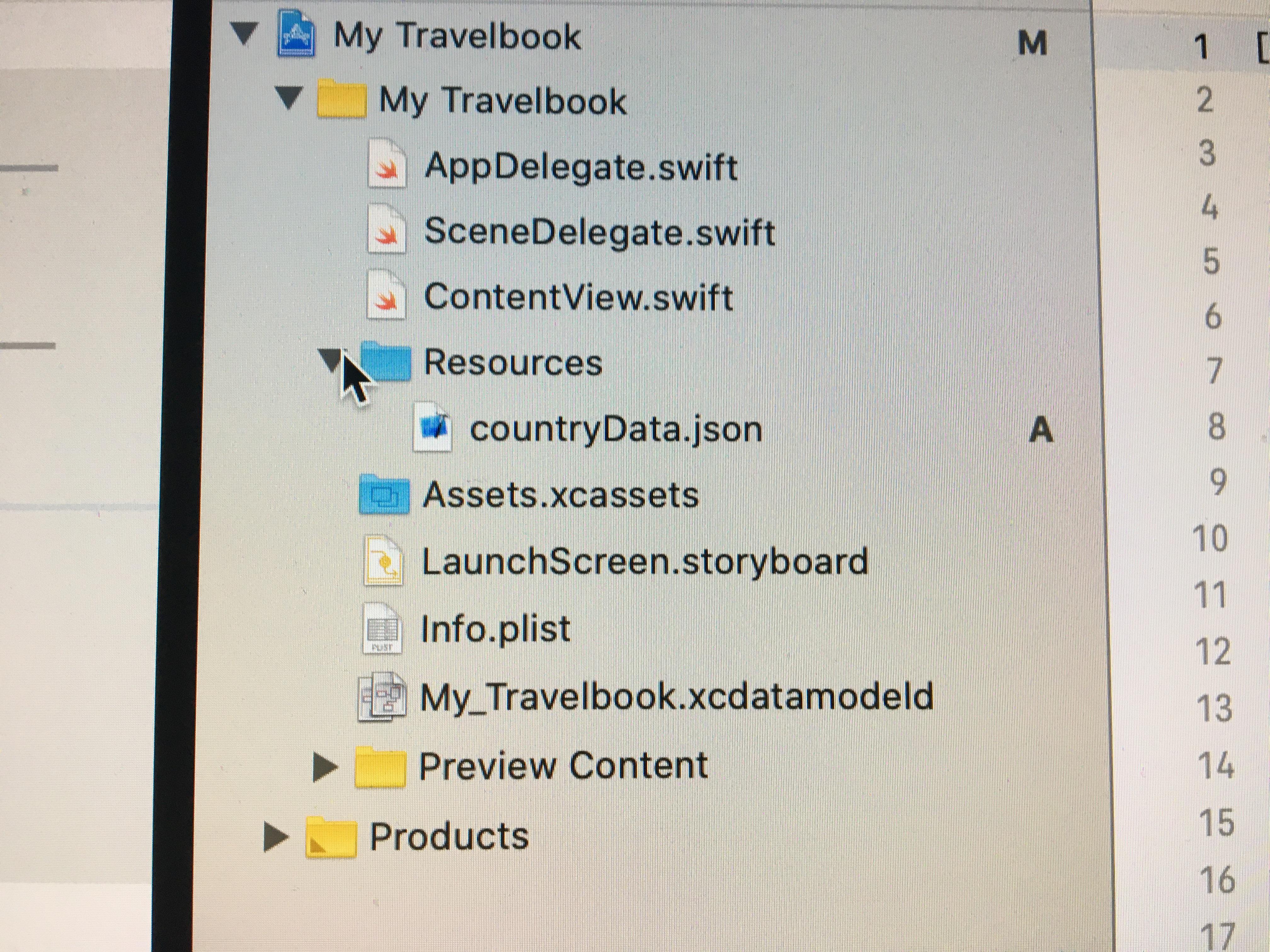When I drag and drop files out of a other Xcode project the file icon