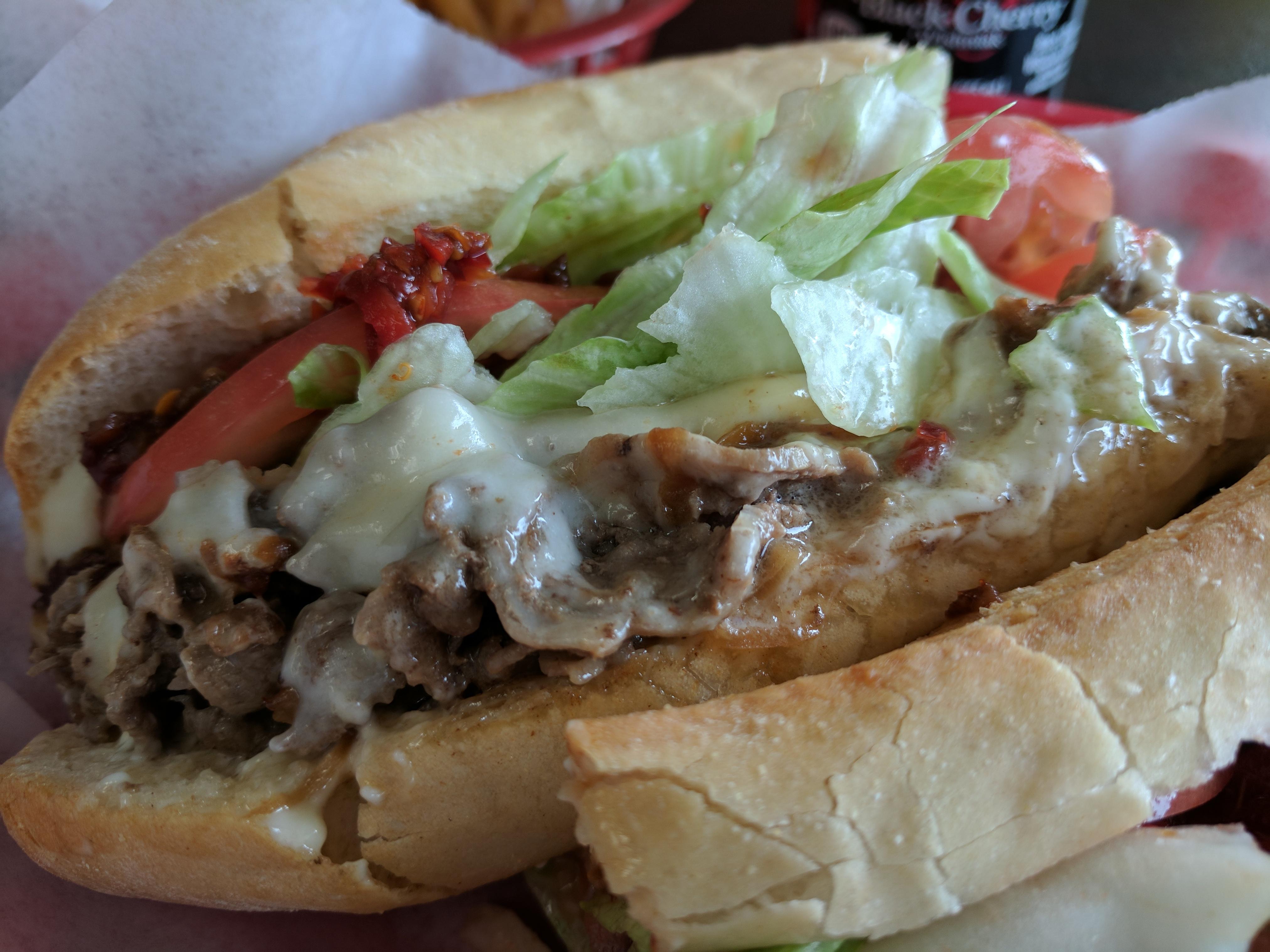Atlantic City Cheesesteak Provolone, Works(lettuce, tomato,onions raw