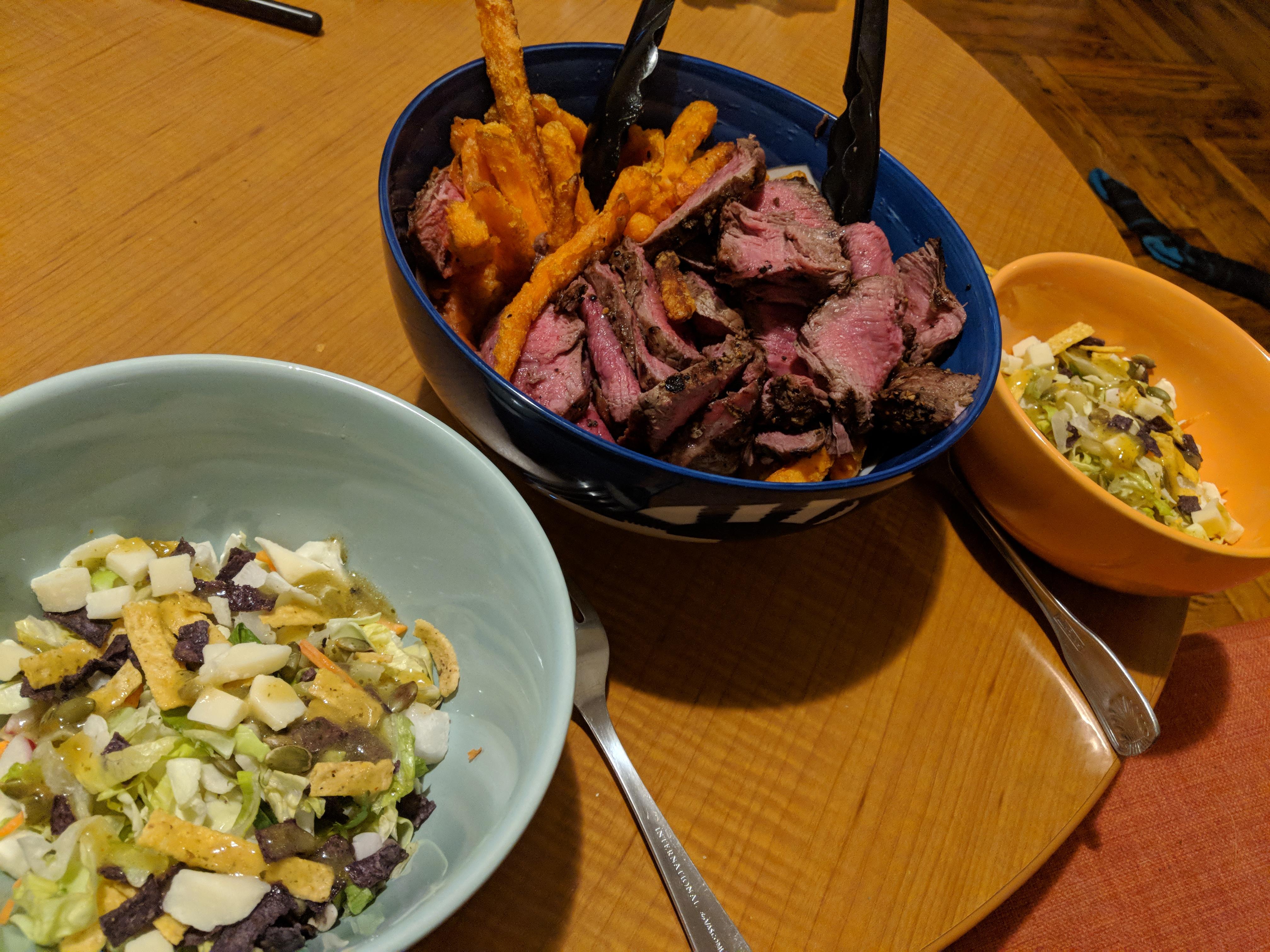 Stepping up Trader Joe's Sweet Potato Fries by making them Steak Fries