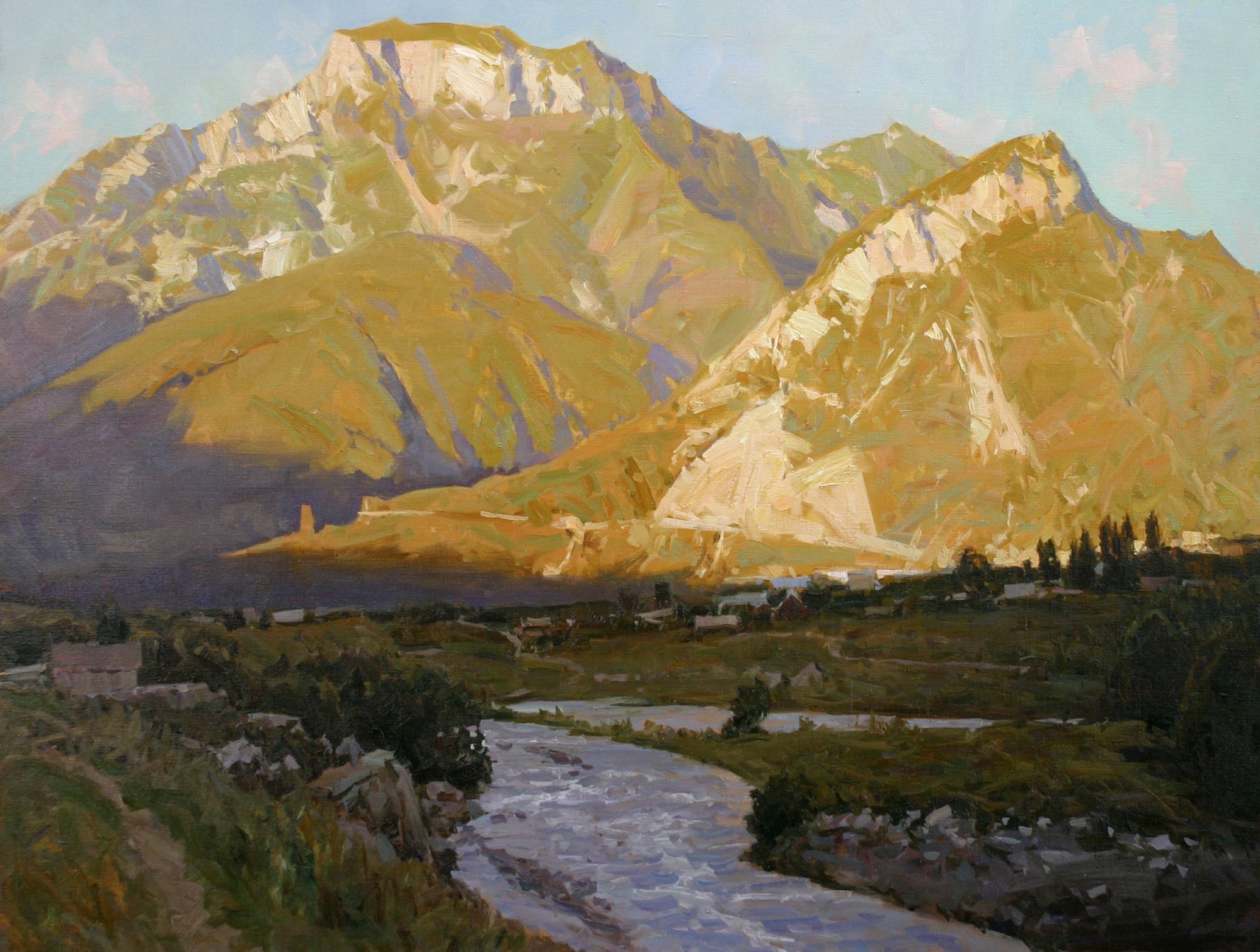 Evening in Fiagdon, Alexander Babich [100×130]cm r/painting