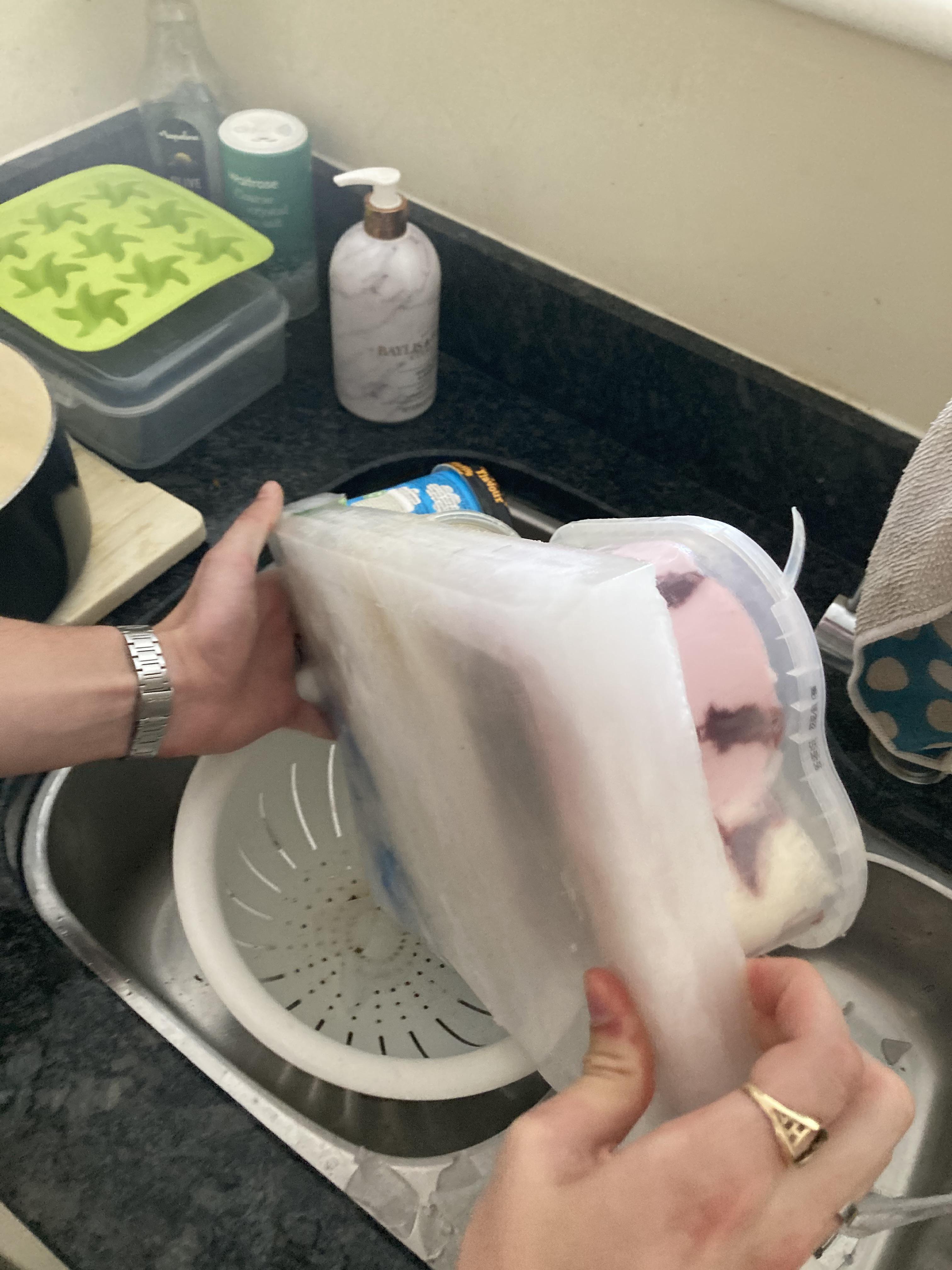 The water overflow from my ice tray has built up quite abit. r