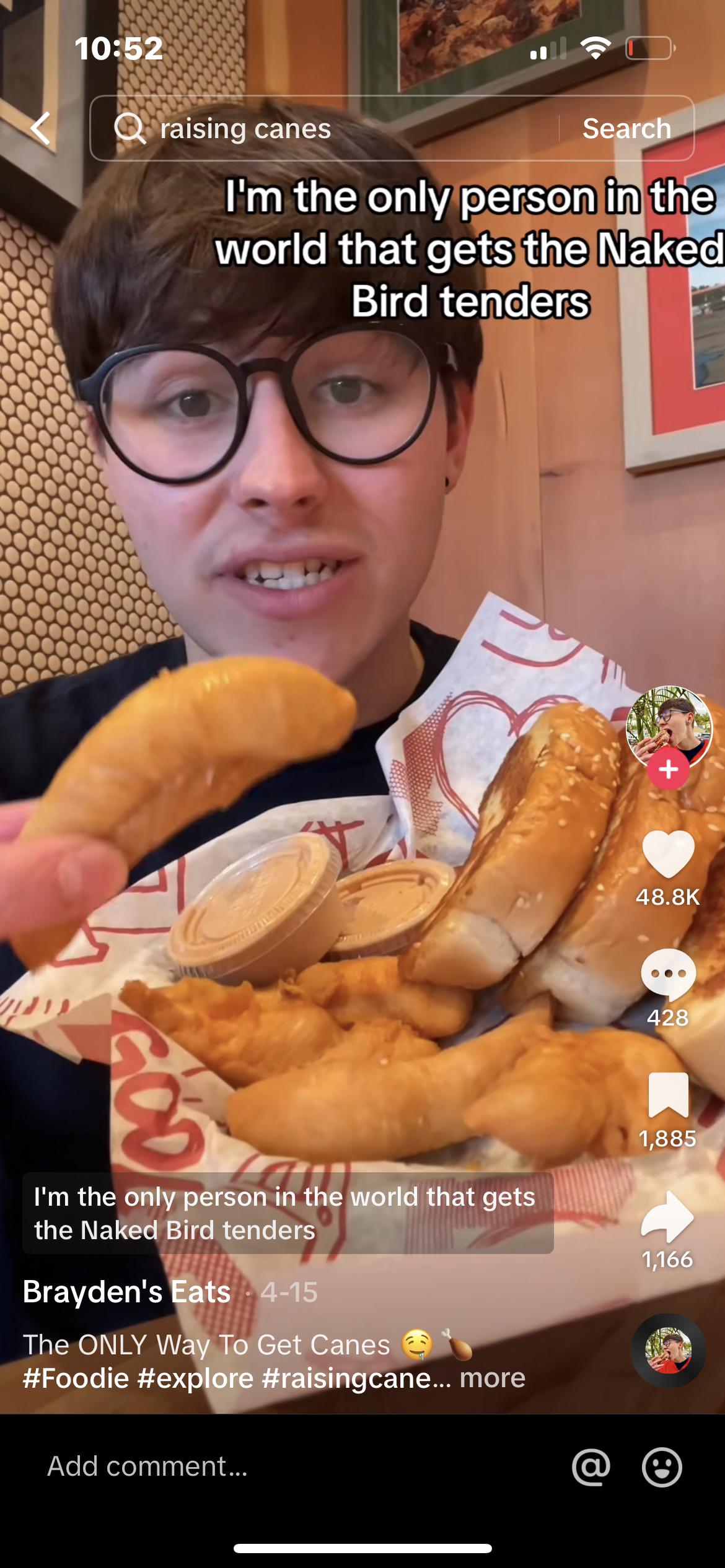 anyone else a little sussed out by his ordering of the naked chicken