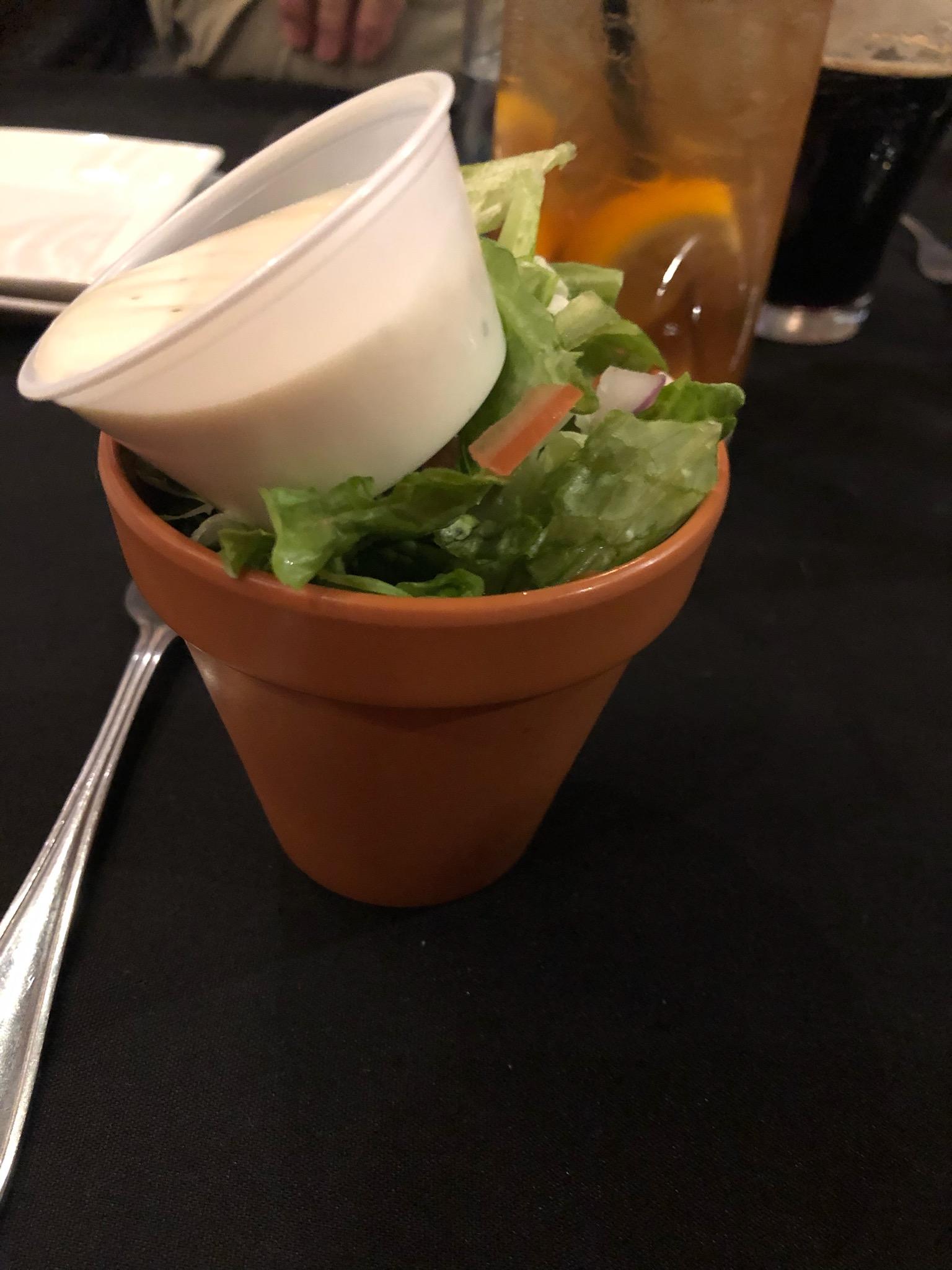 Side salad in a flower pot r/WeWantPlates