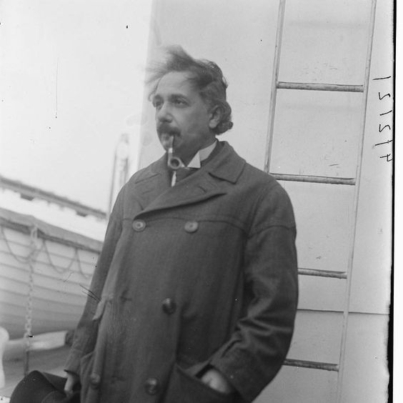 [April 2, 1921] Albert Einstein arriving in New York where he spoke on