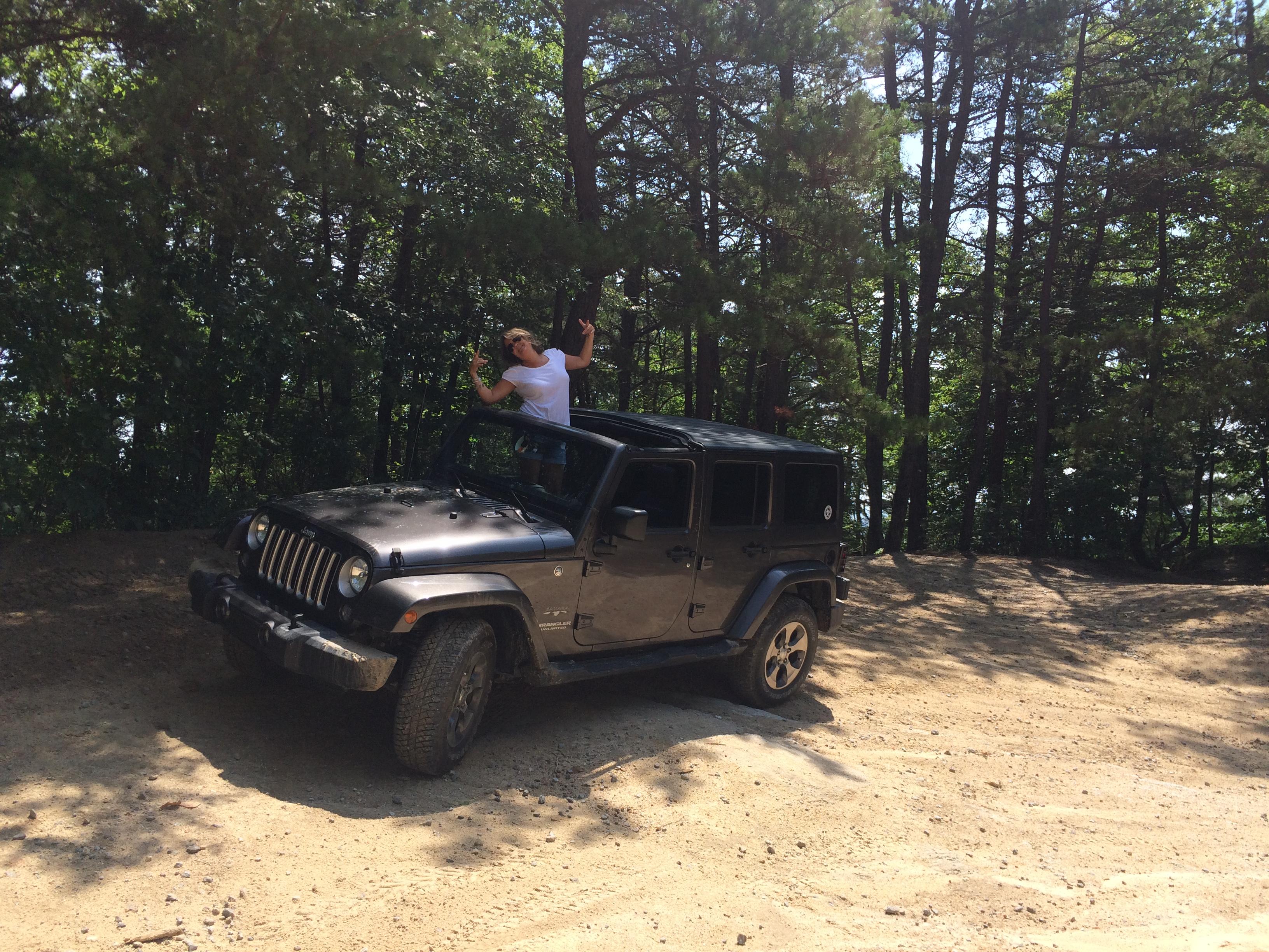 Enjoying our new Jeep at Brown Mountain OHV trail near NC