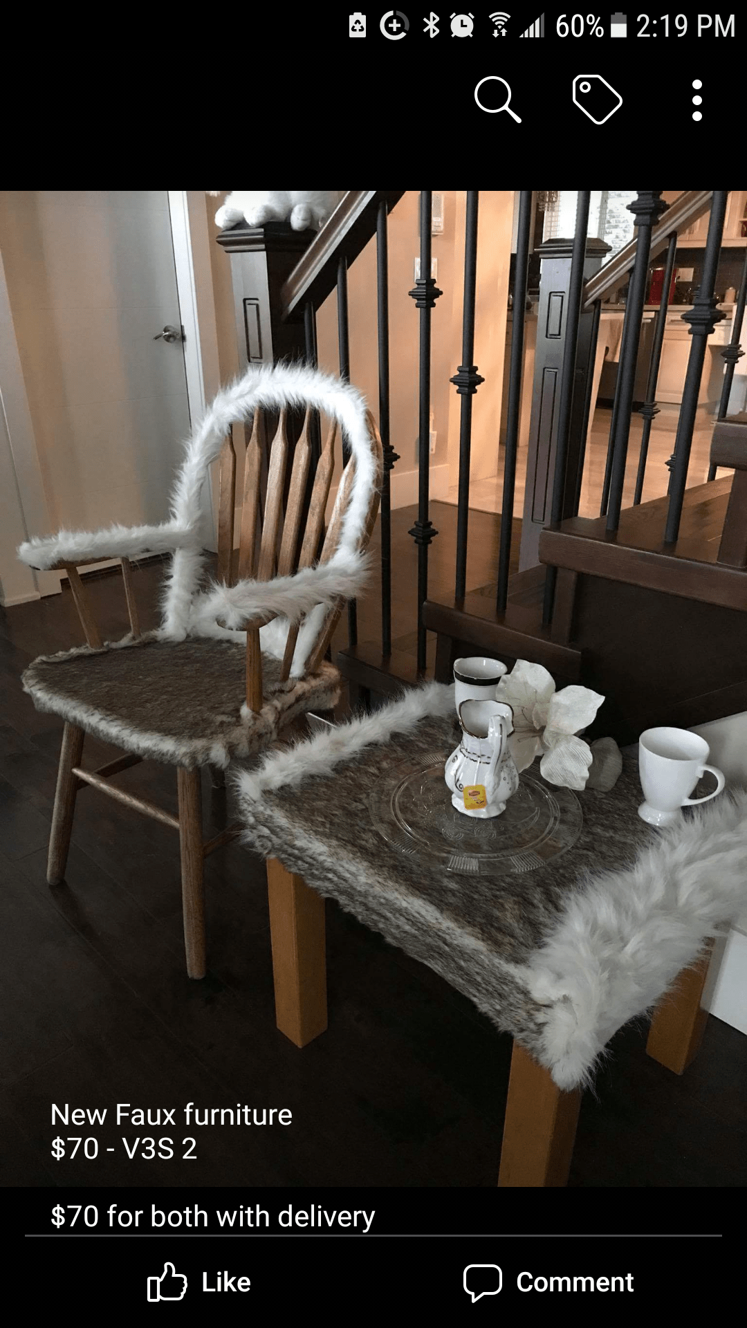 Saw this Beautiful faux fur furniture for sale on Facebook. r/DiWHY