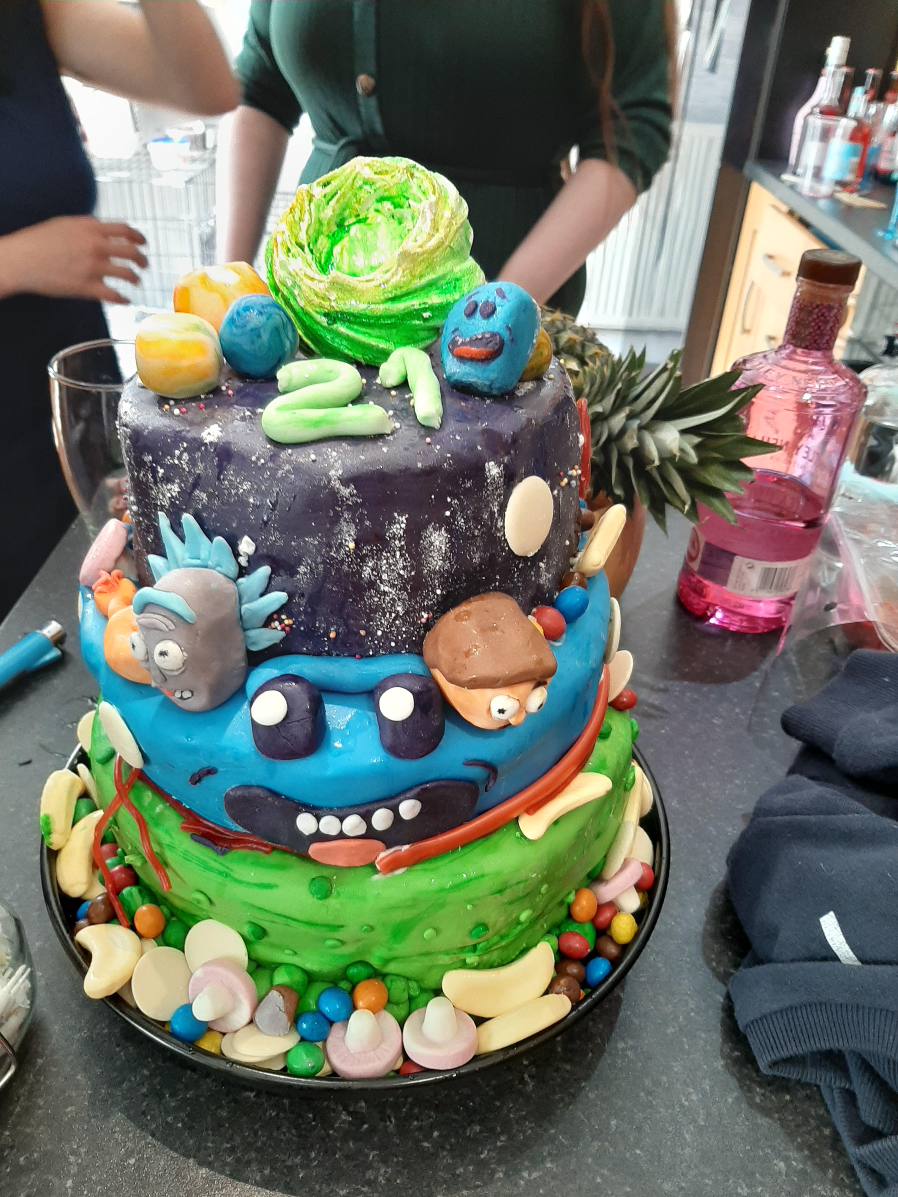 Homemade Rick and Morty cake for a 21st D rickandmorty