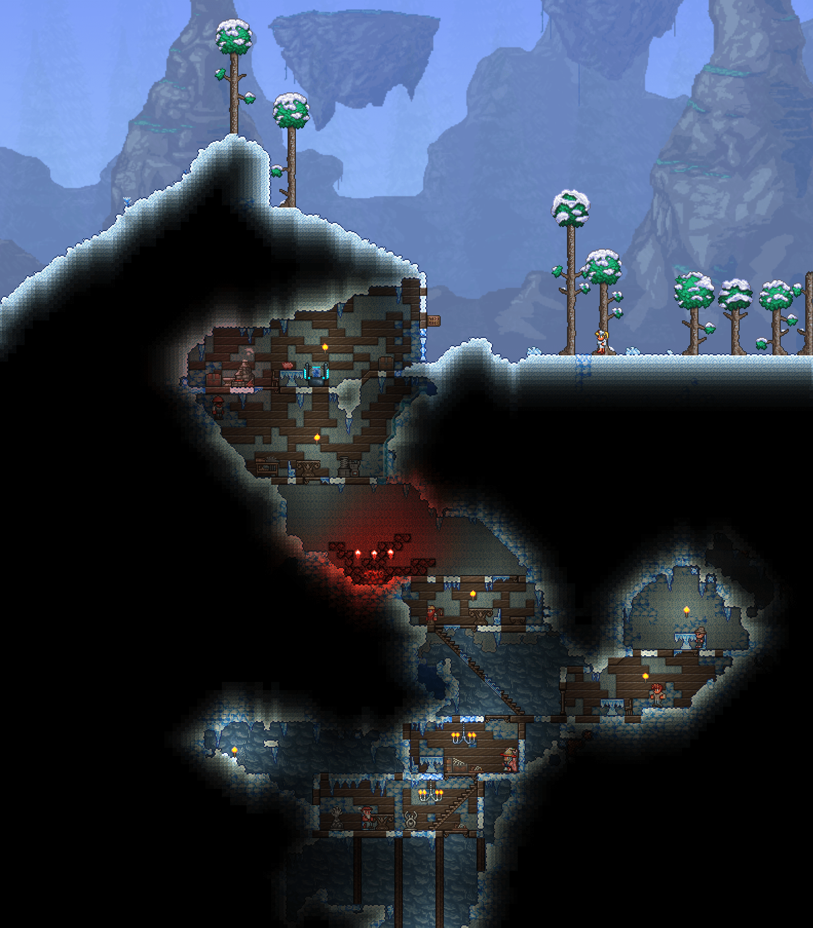 An abandoned snow village with a crimson altar, any tips for making it