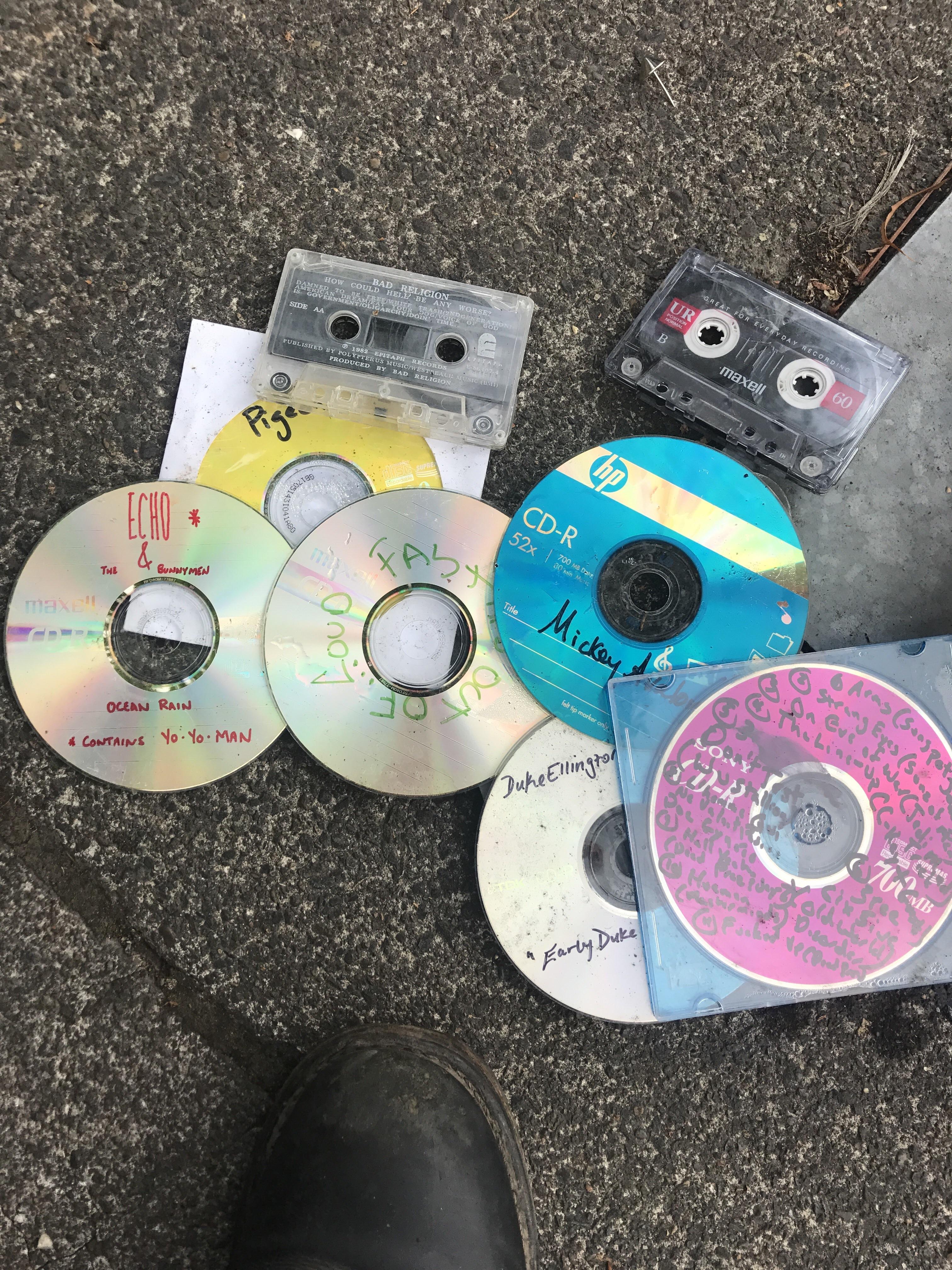 Found. Eclectic collection of burned cds with custom art. DM if you
