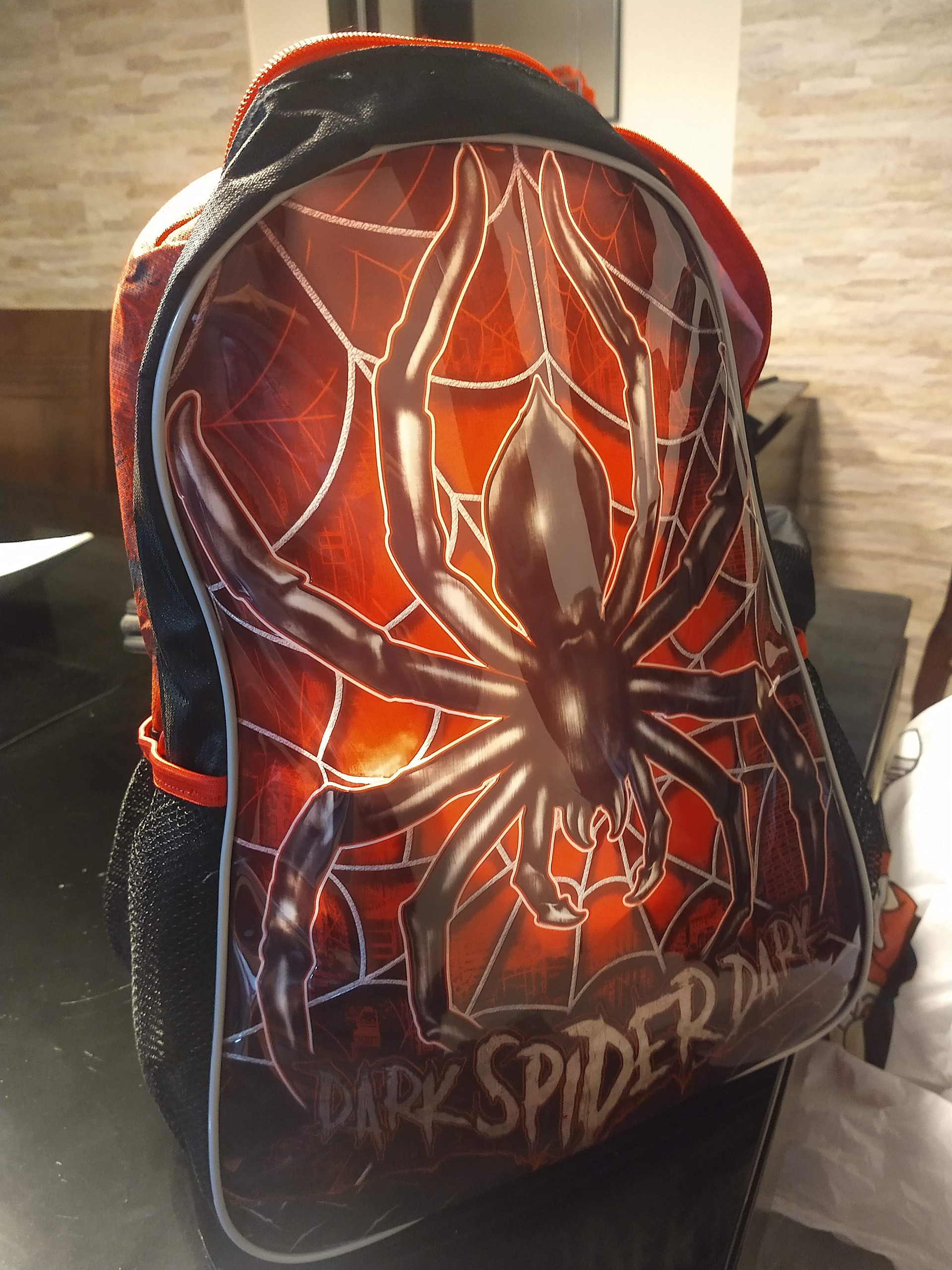 Little cousin wanted a Spiderman backpack and my mom bought him this