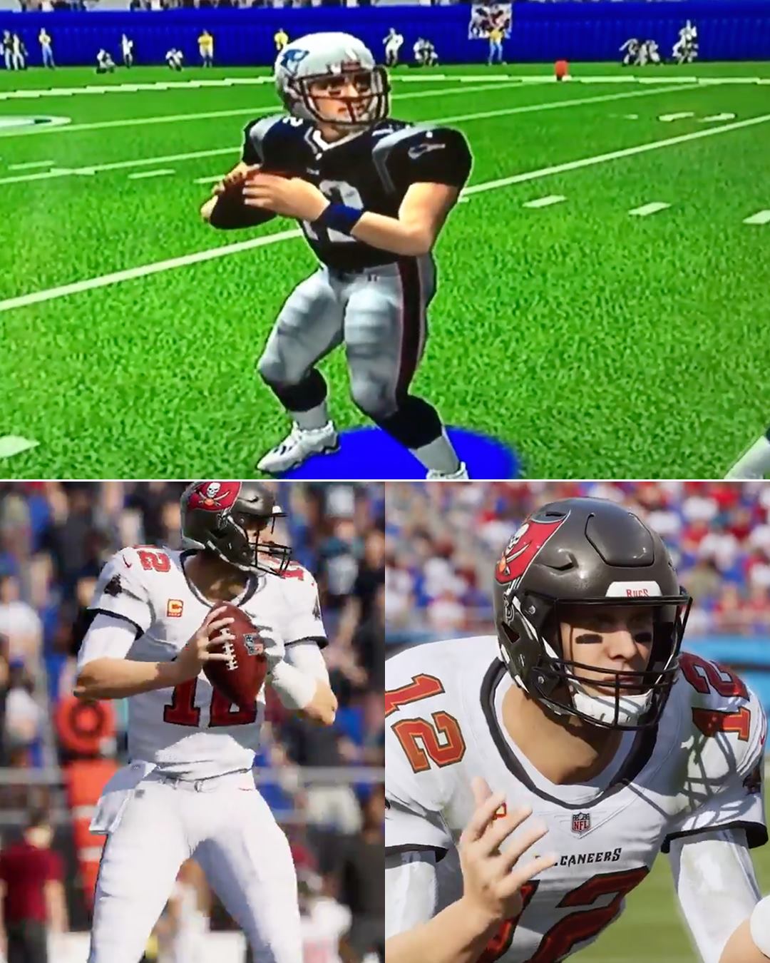 Tom Brady in Madden 2002 vs Madden 2022 r/gaming
