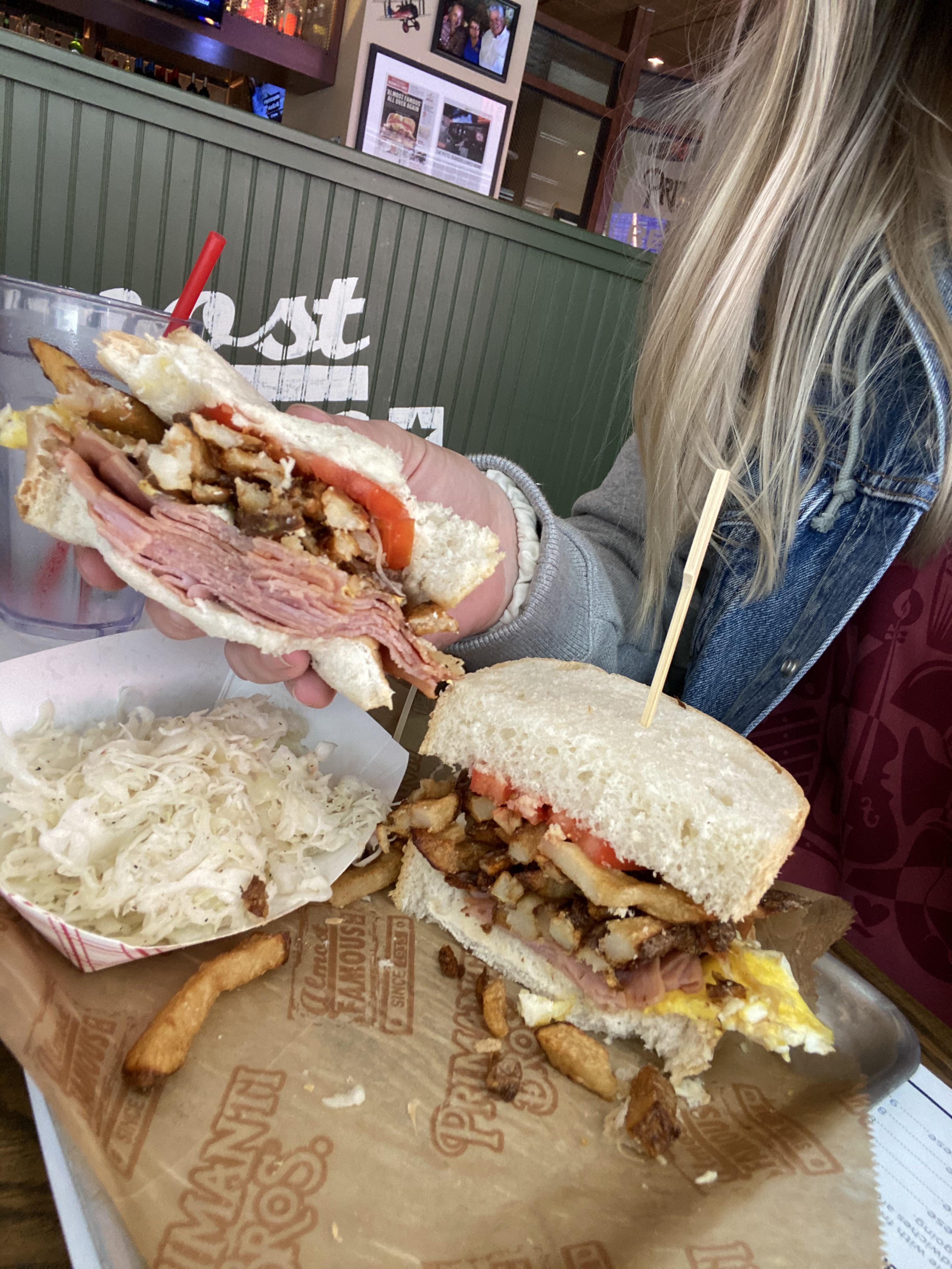 Capicola sandwiches are tasty from Primanti’s. Feeling thankful to have