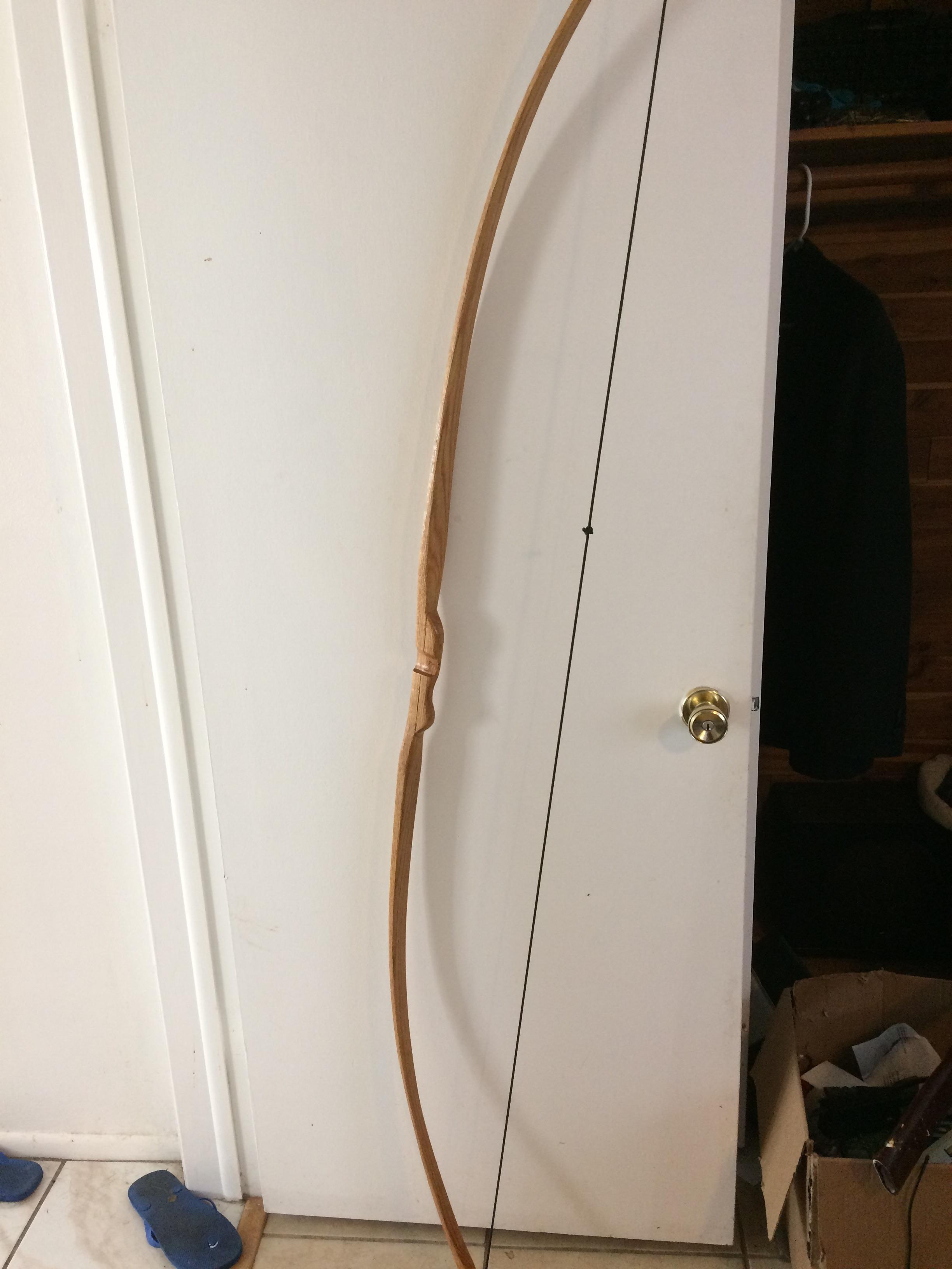 First red oak bow I made. It's a bit tall and light but shoot great