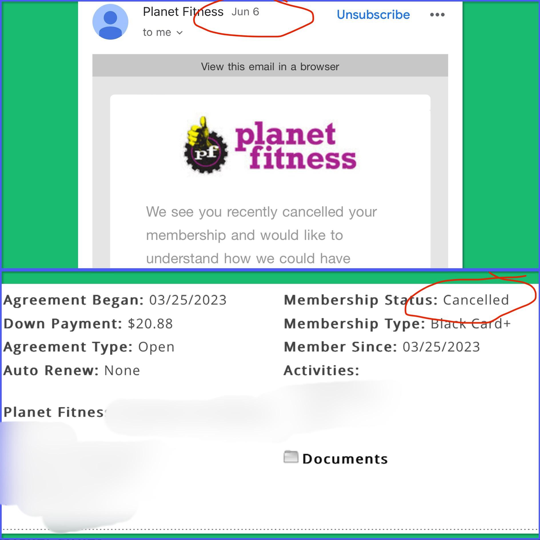 fitness is SHADY! As you can see, my account says cancelled and