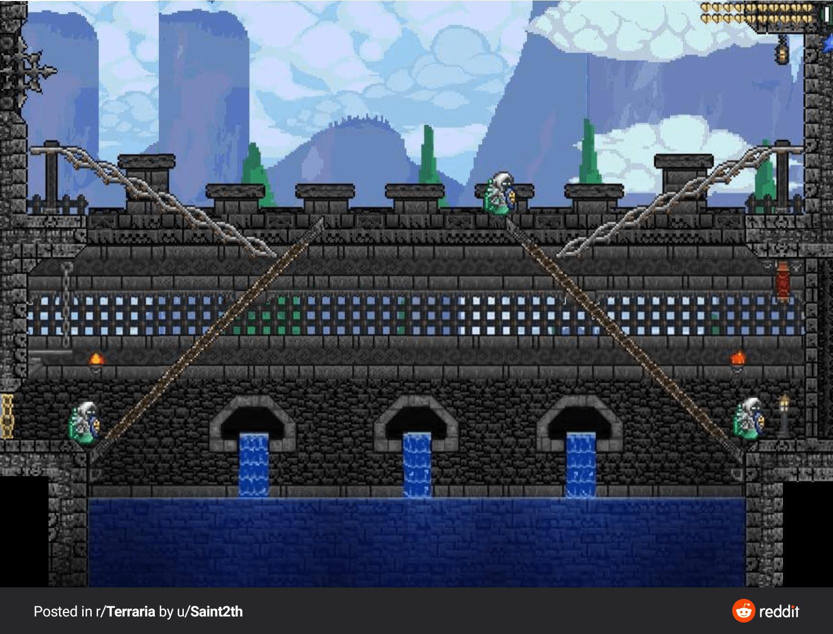 Can someone tell me how to create these chains holding the drawbridge