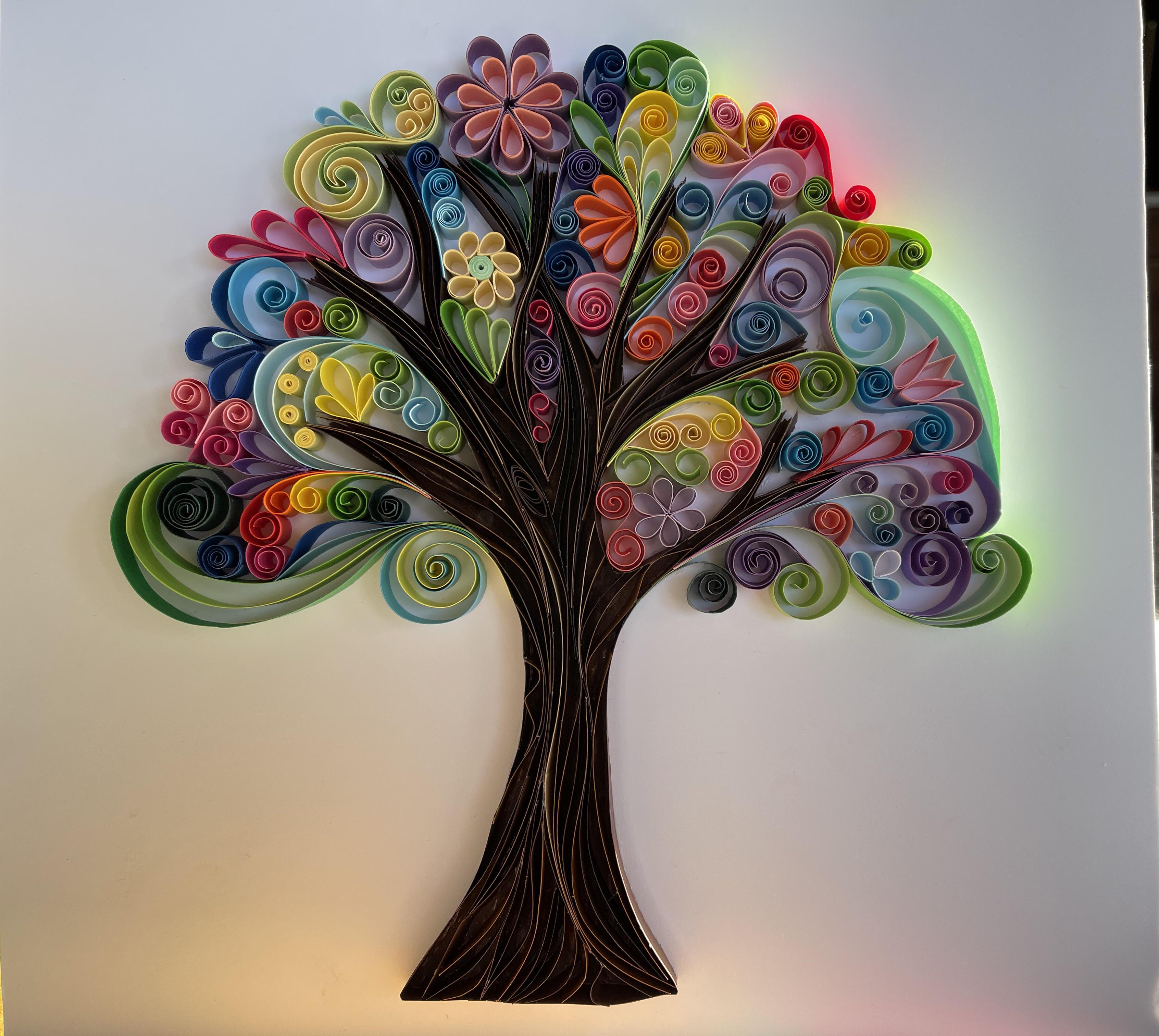 My try at a tree of life. Started quilling in December. r/quilling