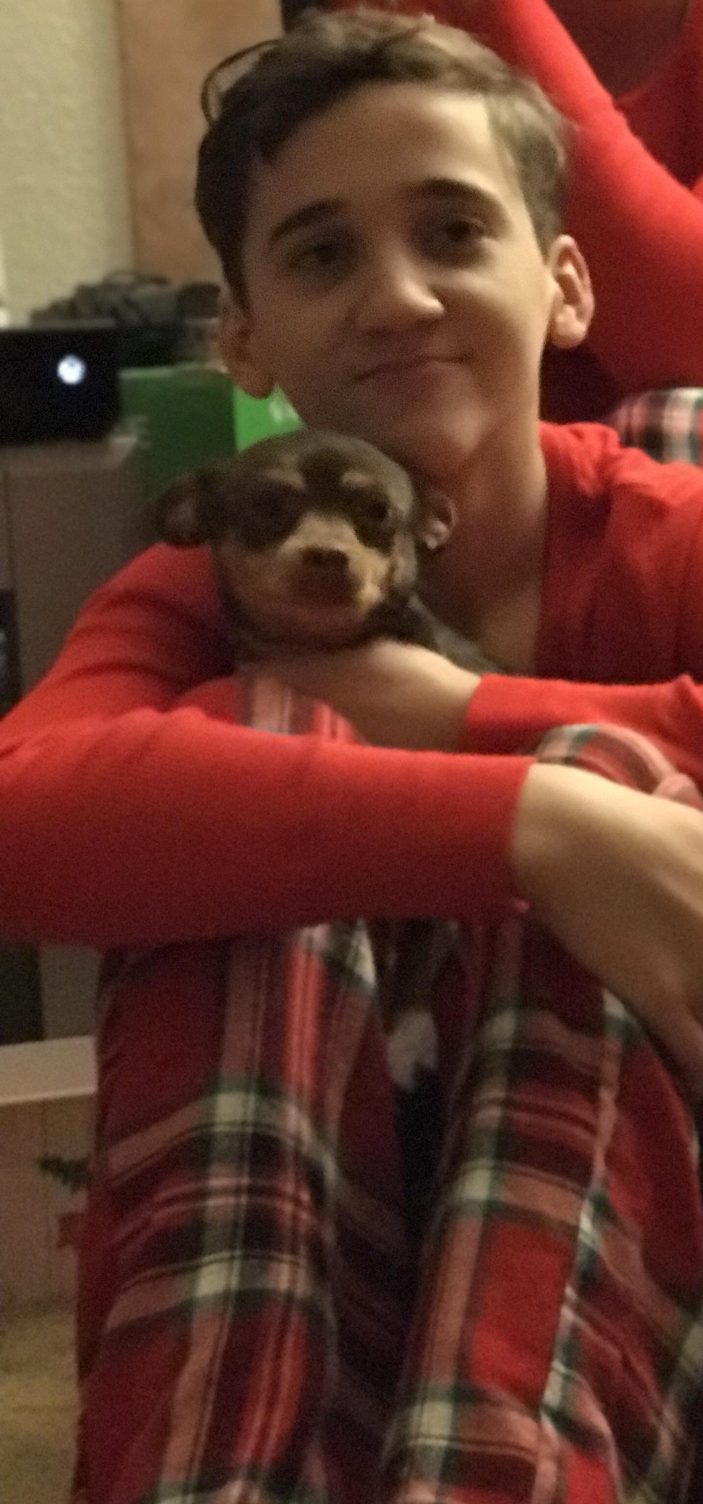 Merry Christmas from my son and my fur baby! r/Awww