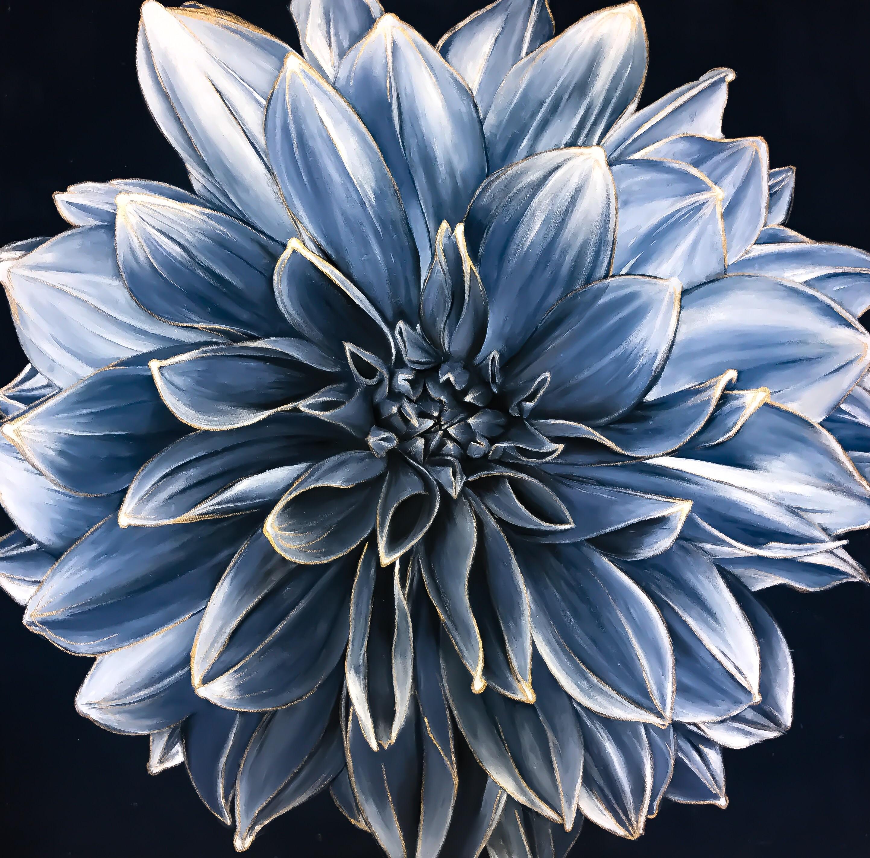 Dahlia, acrylic, 3 x 3 feet r/Art