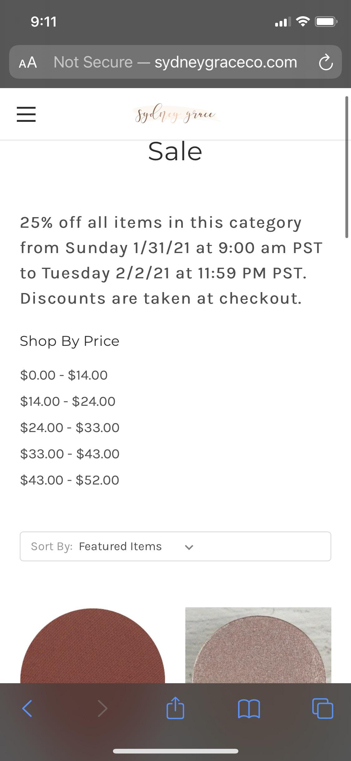 Sydney Grace Co 25 off recently restocked sale section until 2/2/21