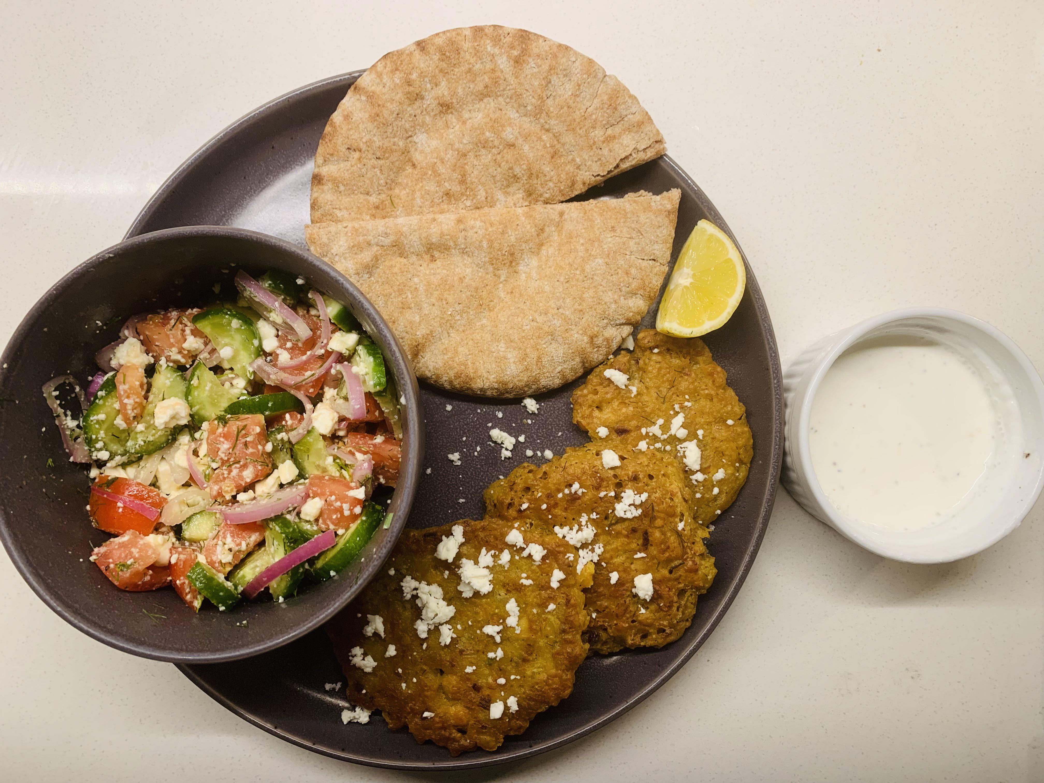 Spiced Chickpea fritters — turned out super crispy (thanks to the