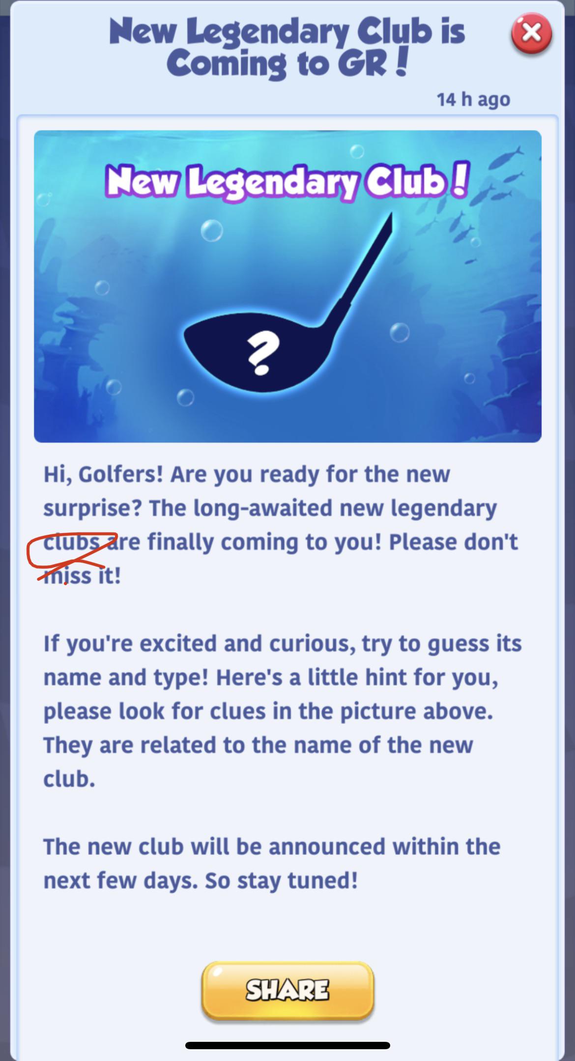 New legendary Club(s!) r/GolfRival