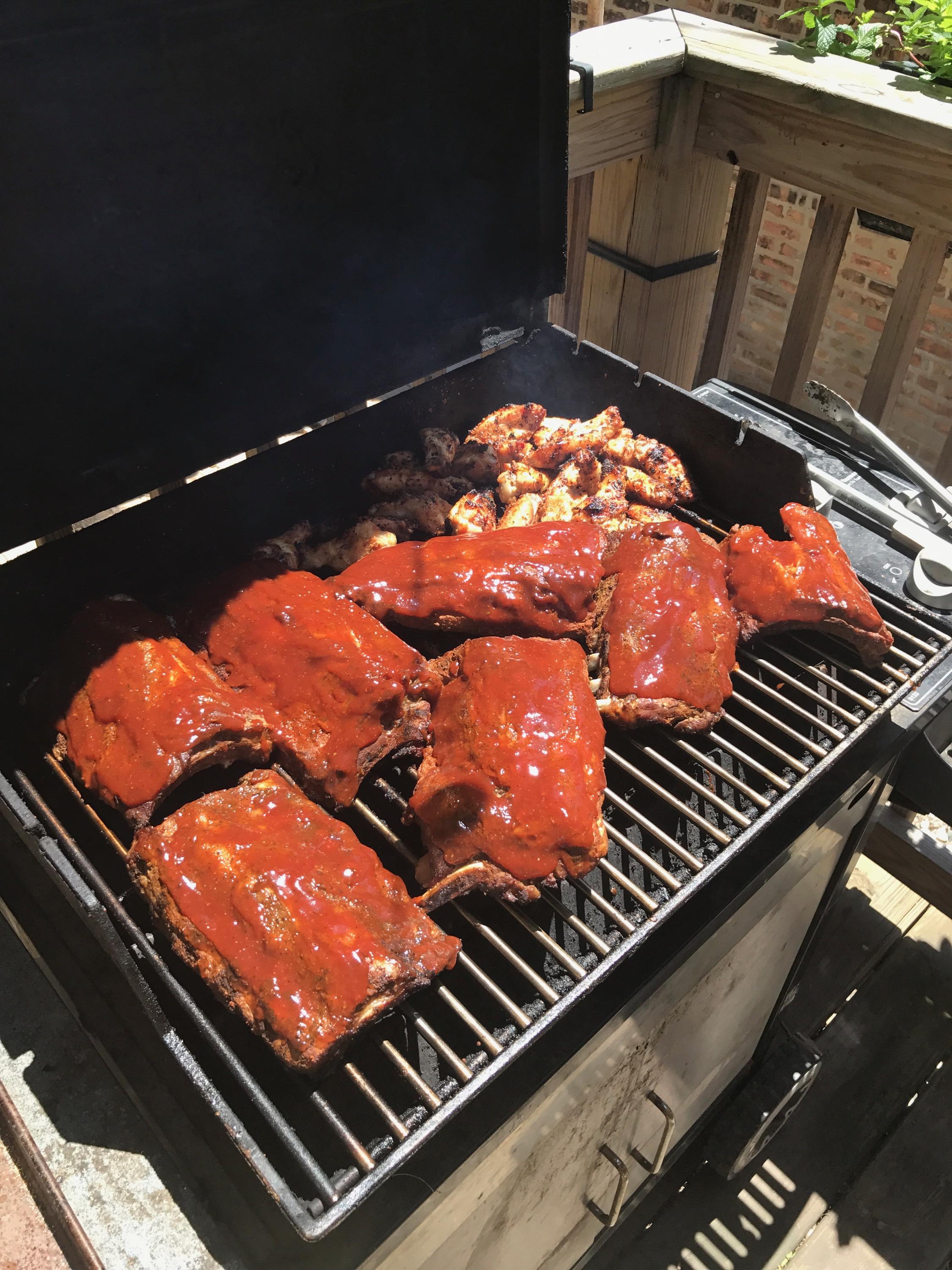 [Homemade] Ribs and wings Merica! r/food