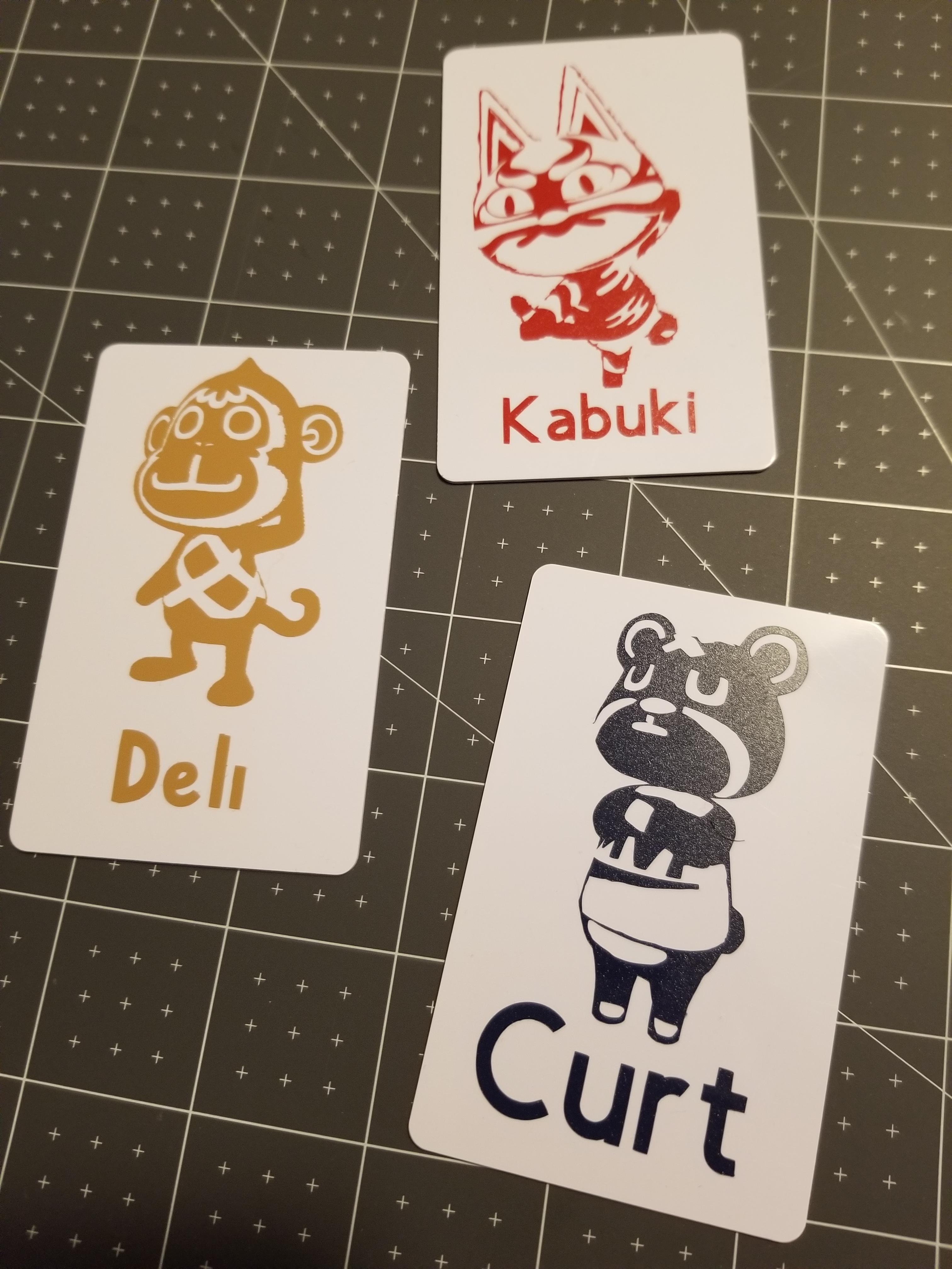 Vinyl stickers cut with a cricut to PVC cards. r/Amiibomb