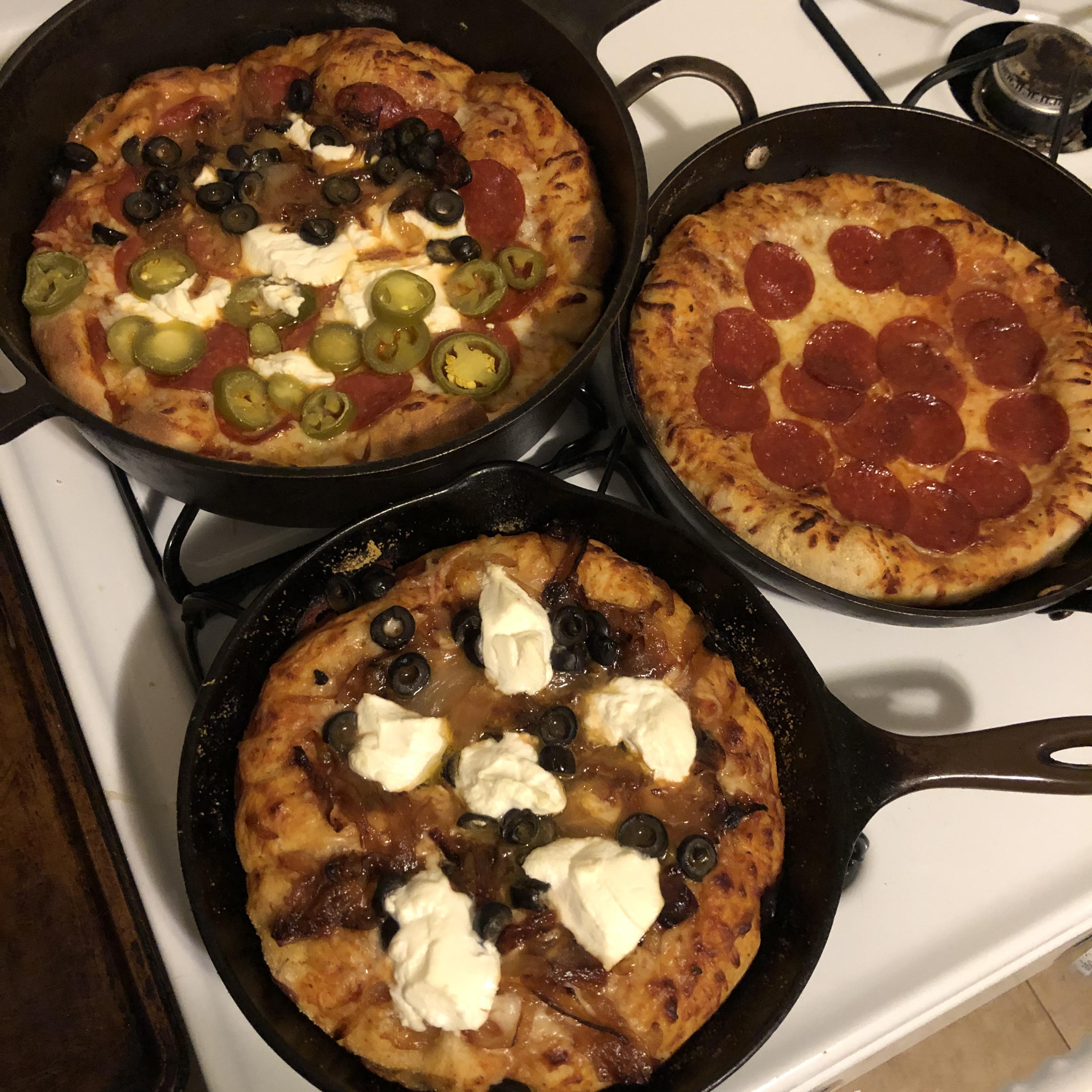 Made cast iron pizza for the first time tonight! r/castiron