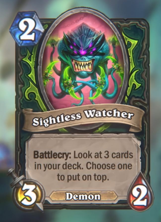 New Card Revealed Sightless Watcher (DEMON HUNTER BASIC SET