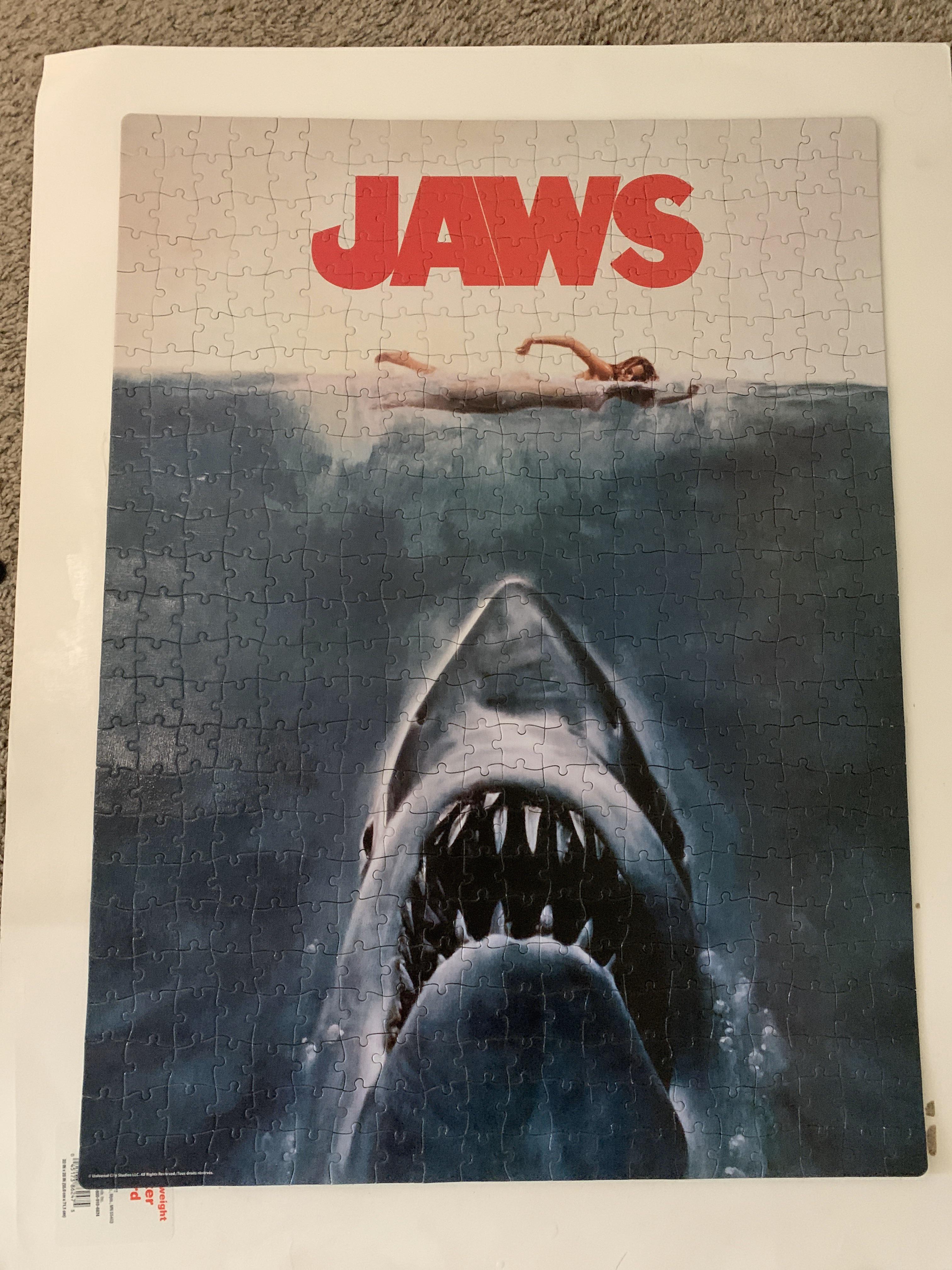 Jaws puzzle. Got it as a gift. The ocean was very difficult but it was a fun puzzle. Already Mod