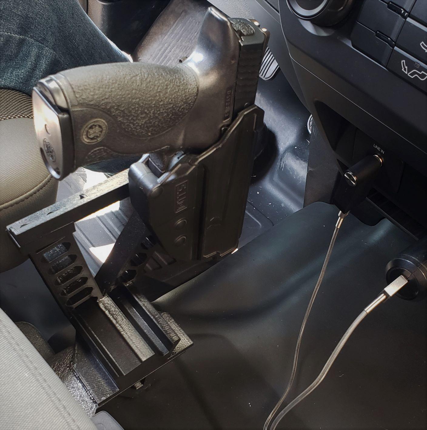 I made a gun holster support for Ford F150 using a regular 5.11